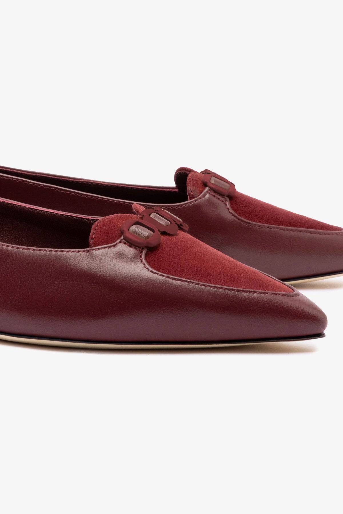 Audrey Flat Shoes for Women - Burgundy Leather Ballet Flats - Comfortable & Stylish for Work, Office, and Casual Wear