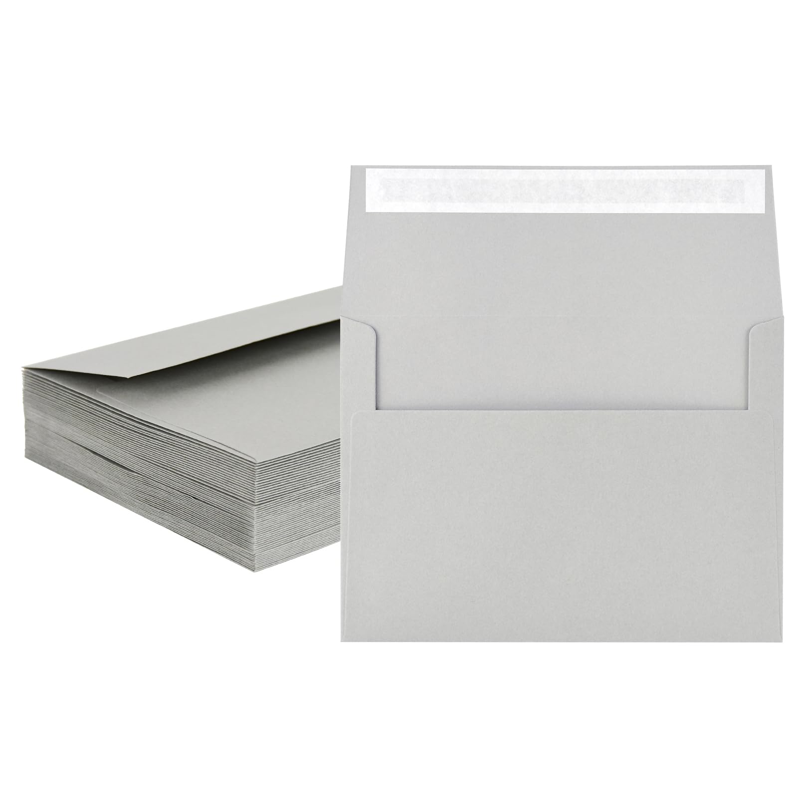 50 Pack 5x7 Envelopes - A7 Size Gray Self Seal Invitation Envelopes, Printable for Wedding, Baby Shower, Greeting Cards & Business Mail - Perfect for Special Occasions & Professional Correspondence