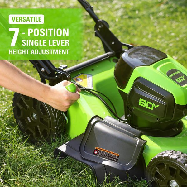 80V 21-Inch Self-Propelled Lawn Mower with 4Ah & 2Ah Batteries and Dual Chargers - 5-Piece Combo Kit for Large Yard Maintenance and Professional Landscaping