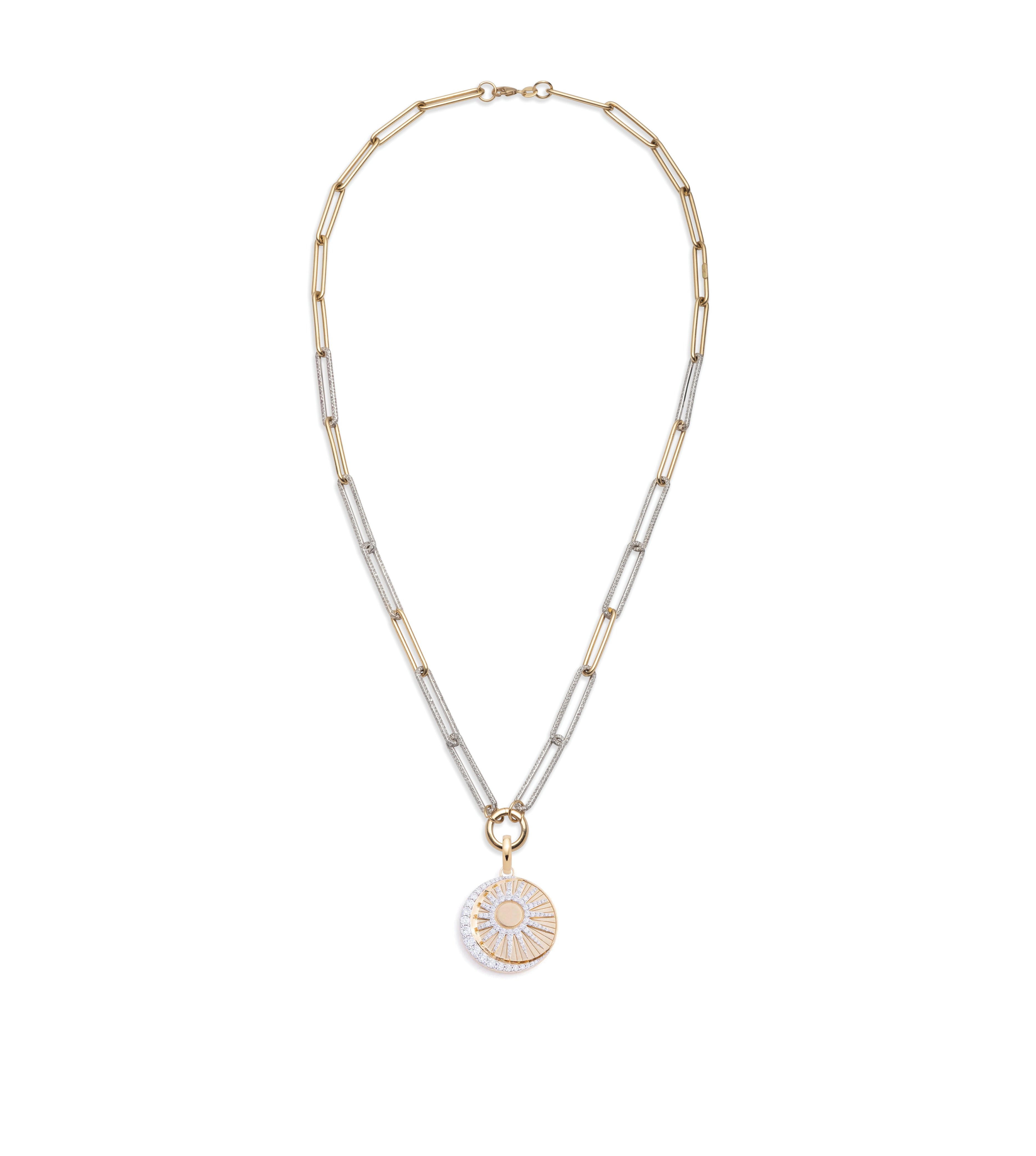 Diamond Link Open Necklace for Women - Elegant Layering Necklace Jewelry for Everyday Wear & Special Occasions