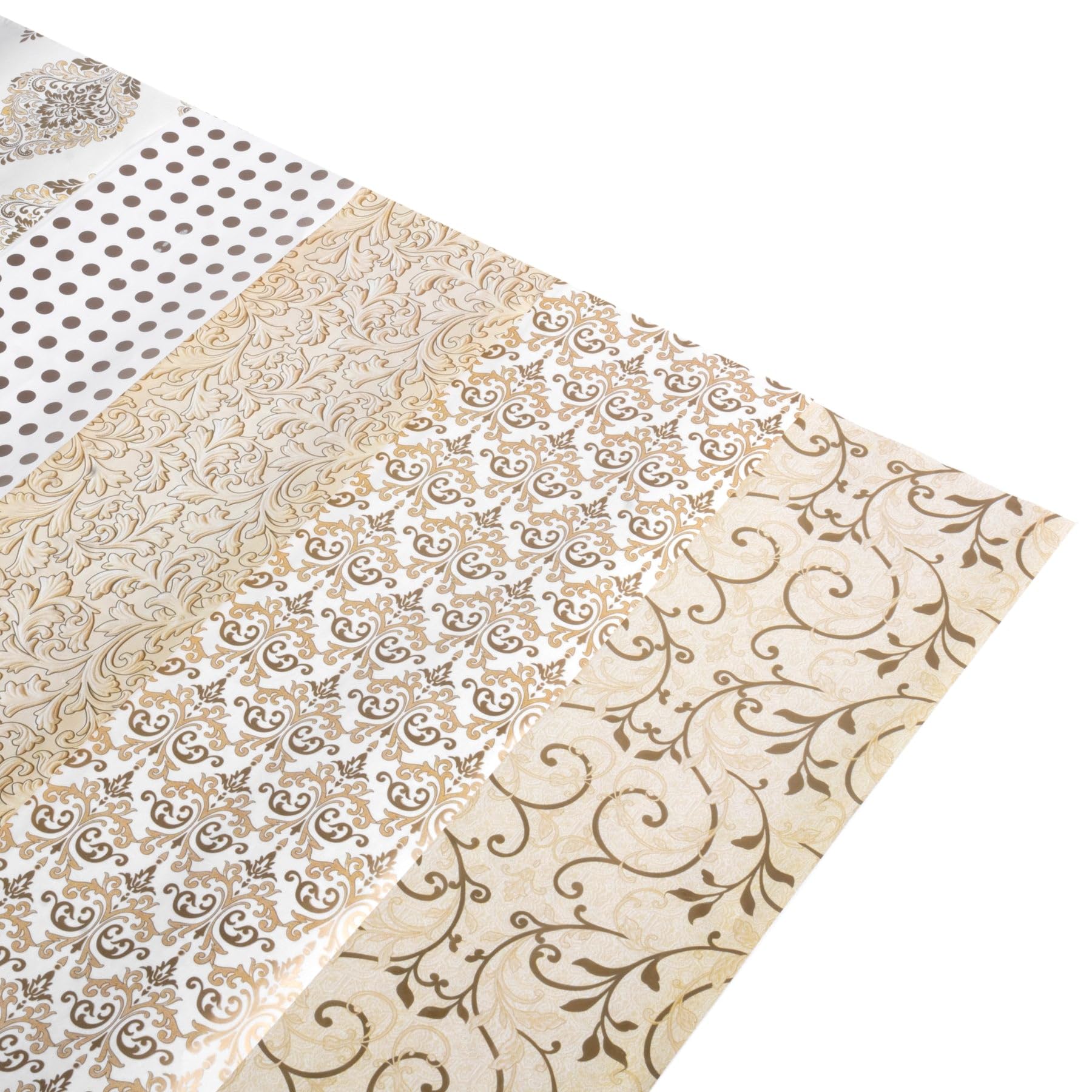 Little Birdie Classic Gold Gift Wrapping Paper - 10 Sheets Pack (2 of Each Design) - Perfect for Birthday Presents, Christmas Gifts & Party Decorations