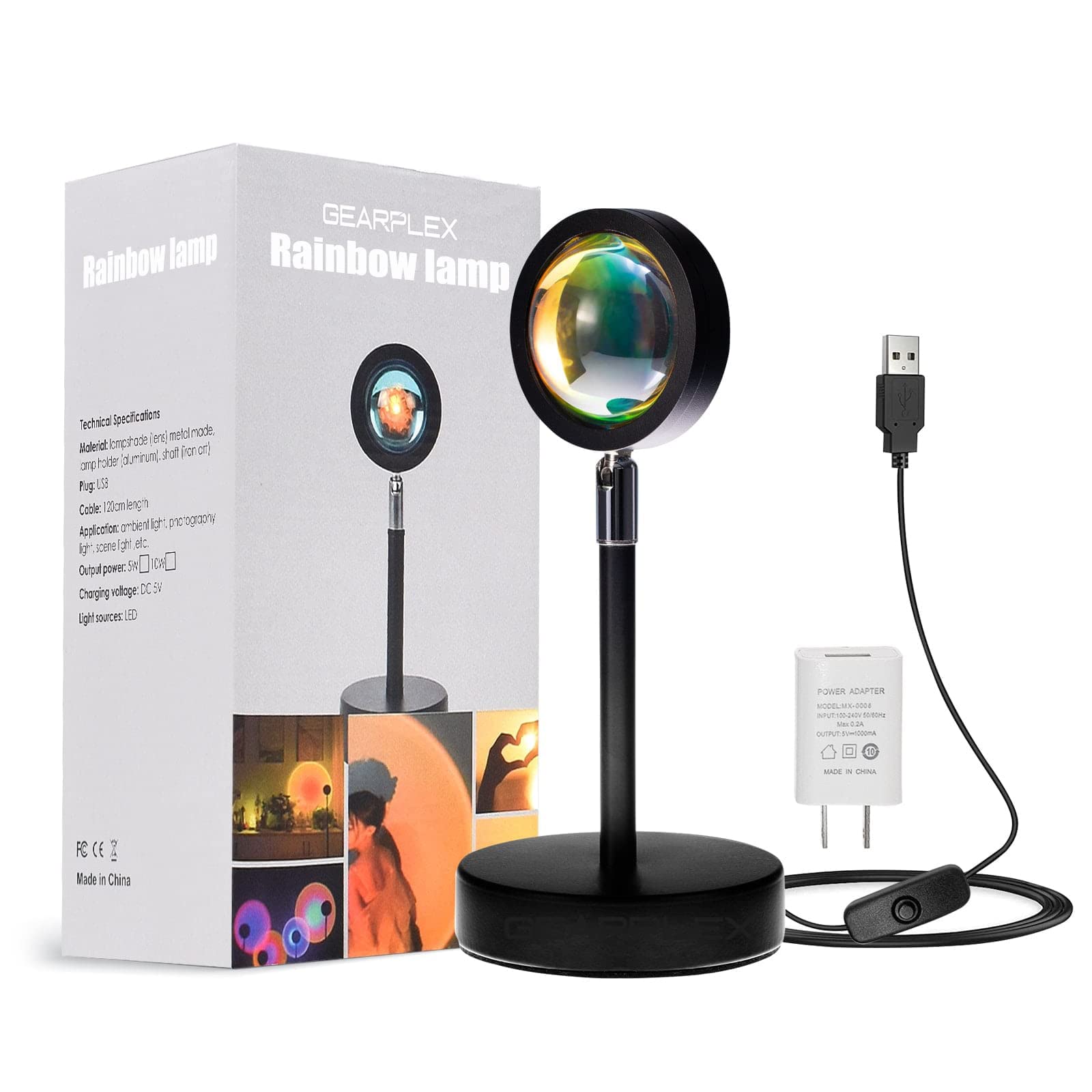 180-Degree Rotating Rainbow LED Projector Lamp - Romantic UFO Night Light for Bedroom, Living Room & Home Décor | Perfect for Photography, Selfies, Christmas Parties & Ambient Lighting