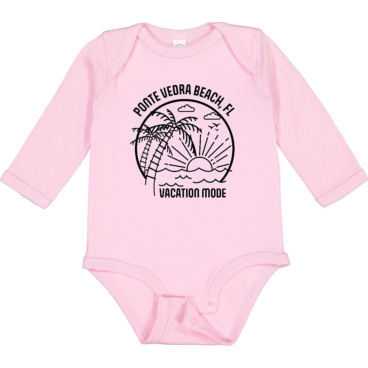 Inktastic Summer Vacation Mode Ponte Vedra Beach Florida Long Sleeve Creeper - Comfortable & Stylish Baby Bodysuit for Beach Trips & Family Vacations