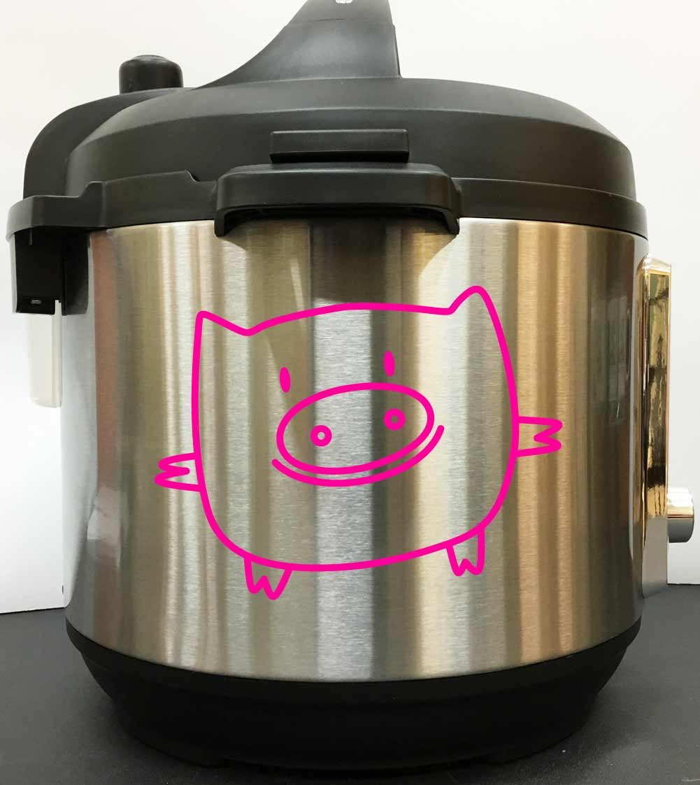 Pink Pig Vinyl Decal Sticker for Instant Pot & Pressure Cookers - Cute Kitchen Decor, Waterproof Stickers for Appliances, Laptops, Tumblers