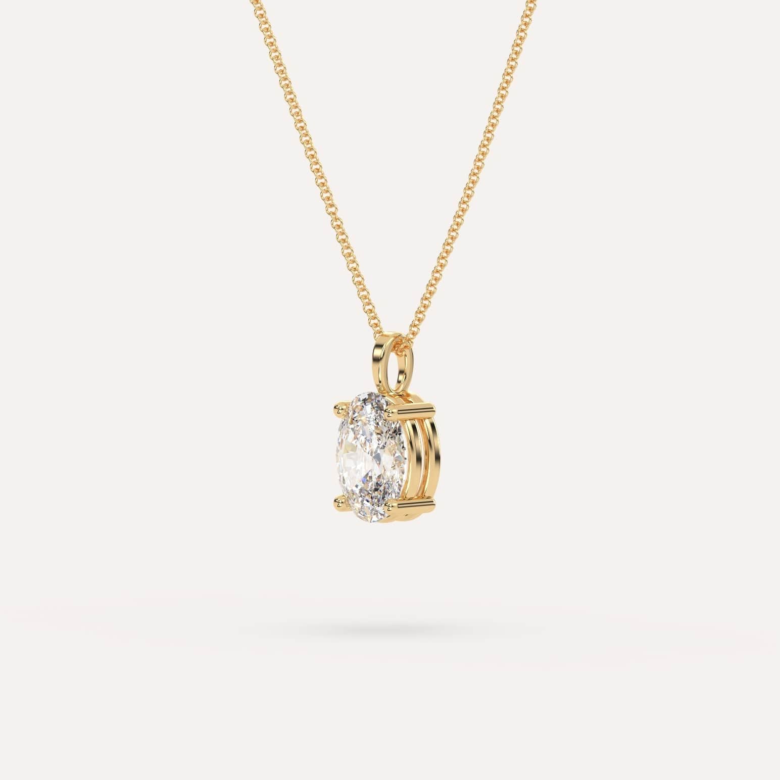 2 Carat Oval Diamond Pendant Necklace for Women - 14K White Gold Solitaire Necklace - Elegant Jewelry Gift for Anniversary, Valentine's Day & Special Occasions