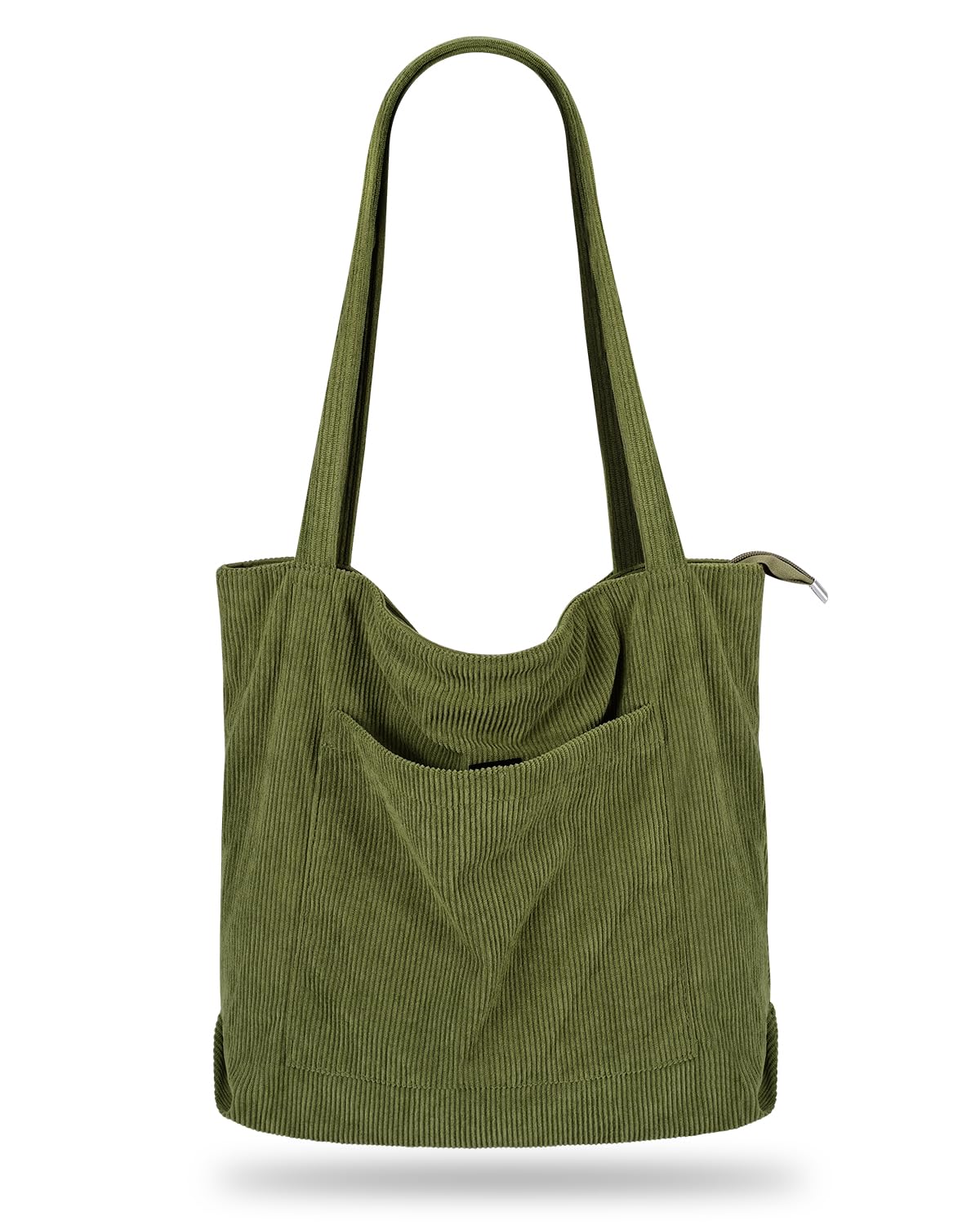 Stylish Iioscre Corduroy Tote Bag for Women - Large Capacity Zippered Hobo Handbag with Inner Pockets | Perfect for Work, Travel & Everyday Use