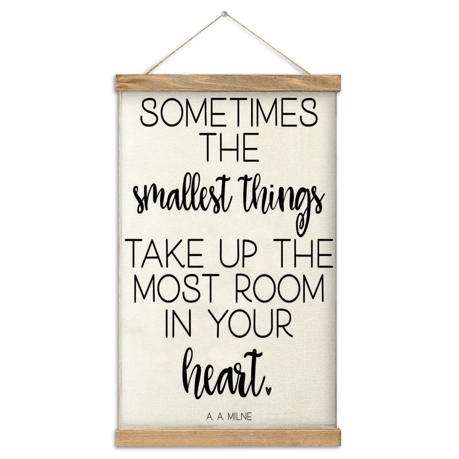 Magnetic Poster Frame Hanger - Wooden Canvas Art Hanging Kit with Strong Magnets (12 Inch, Teak Wood) - Perfect for Home Decor, Office Wall Art & Gallery Display