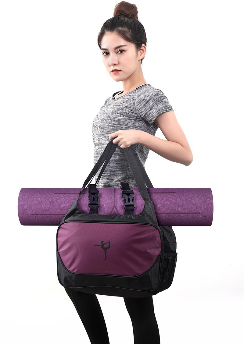 Premium Yoga Bag with Mat Holder & Shoe Compartment - Lightweight Gym Tote for Women - Perfect for Yoga, Pilates & Fitness Classes - Holds Essentials & Daily Workout Gear (Mat Not Included)
