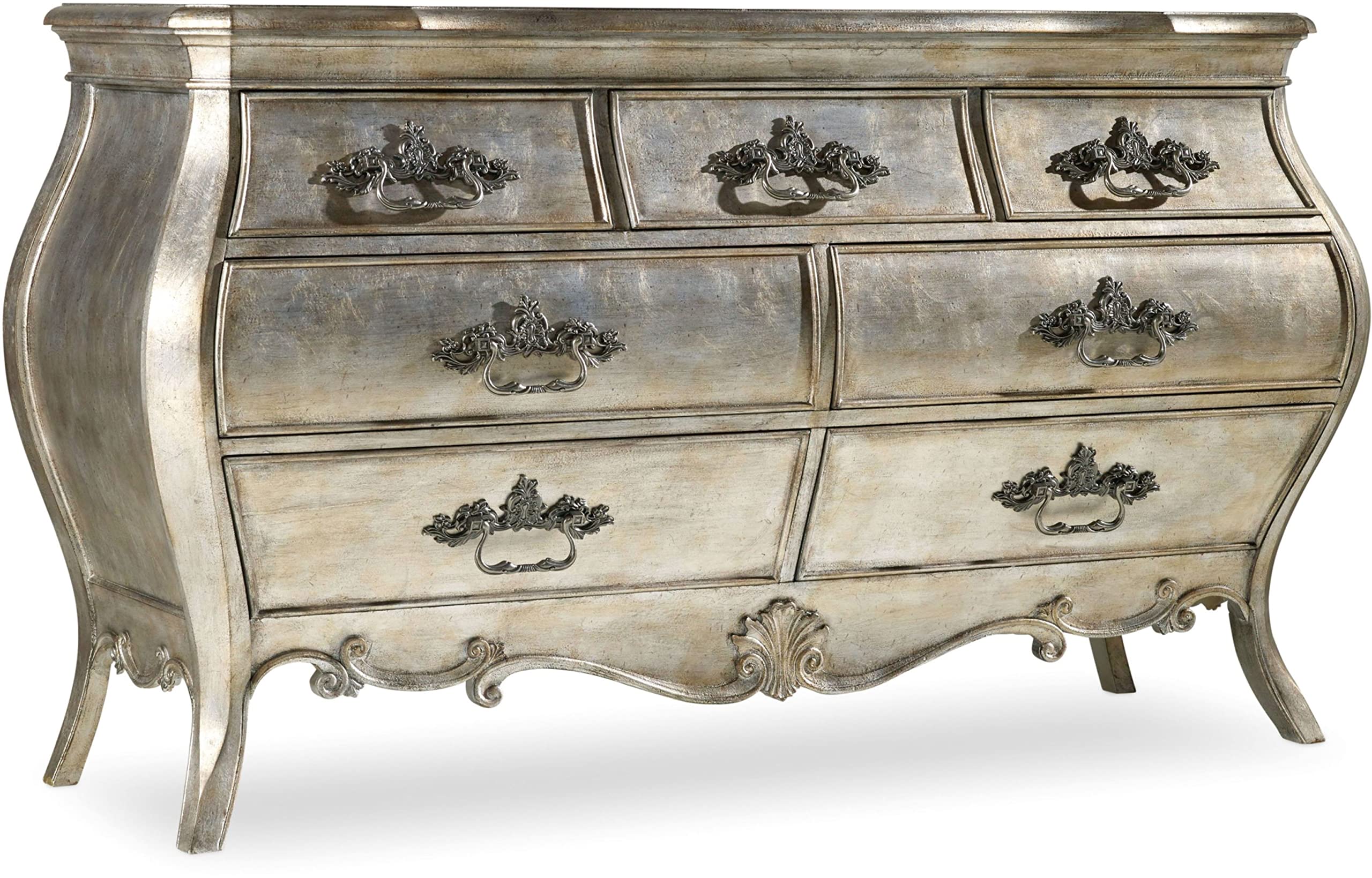 Hooker Furniture Sanctuary 7-Drawer Dresser in Silver - Modern Bedroom Storage Solution for Home Organization & Decor