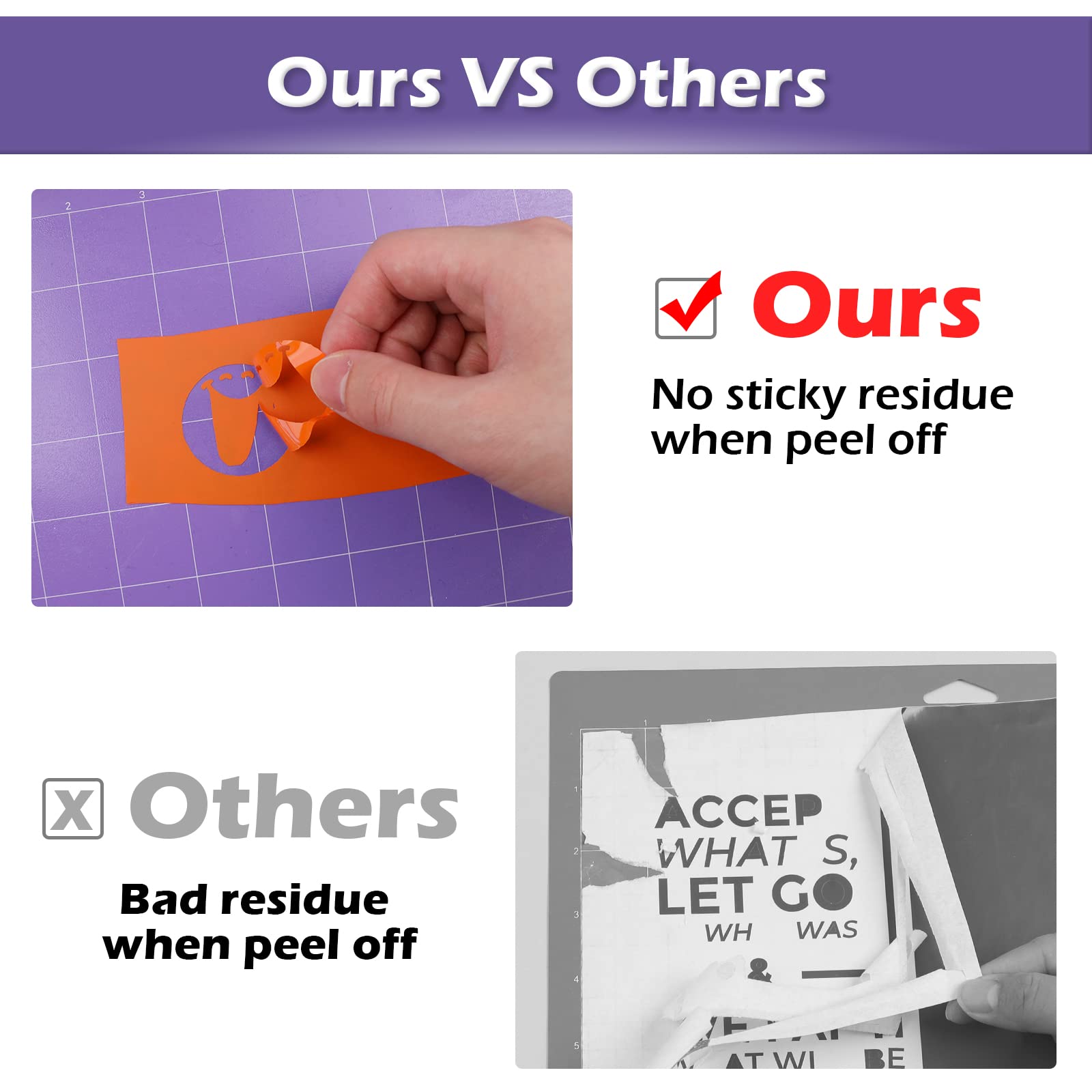 HTVRONT Strong Grip Cutting Mats 12x12 for Cricut Maker 3, Maker, Explore 3, Air 2, Air, One - 2 Pack Purple Sticky Replacement Mats for DIY Crafts, Vinyl Cutting, and Scrapbooking Projects