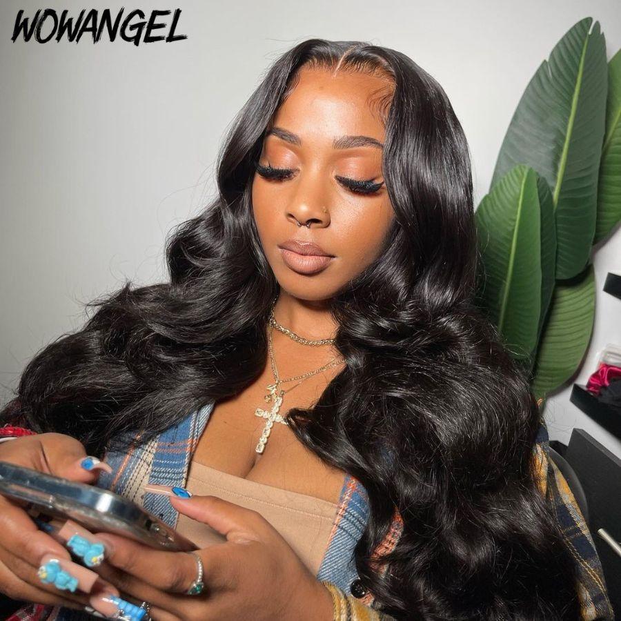 WOWANGEL 5x5 HD Lace Closure Wig - Glueless Invisible Wear & Go Body Wave Human Hair Wig for Black Women | Perfect for Daily Wear, Parties & Special Occasions