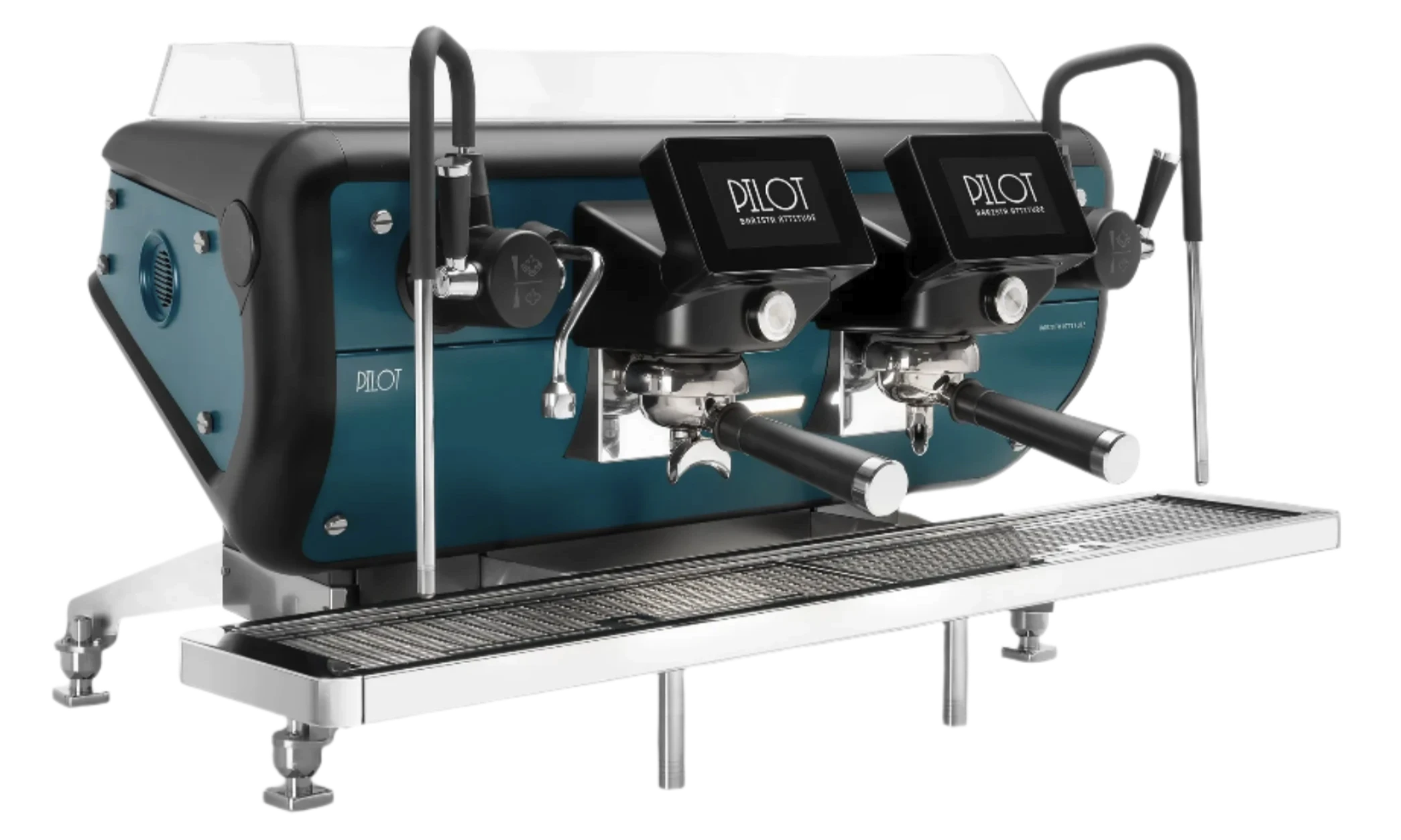 Barista Attitude Pilot 2 Group Commercial Espresso Machine - Professional Black Coffee Maker for Cafes & Restaurants - Perfect for High Volume Brewing & Latte Art
