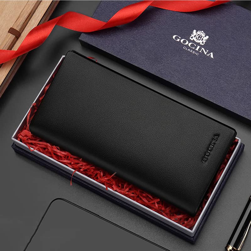 Men's Genuine Leather Wallet - Slim RFID Blocking Bifold Wallet for Business & Casual Use - Perfect for Credit Cards, Cash & Coins - Ideal for Office, Travel & Everyday Carry
