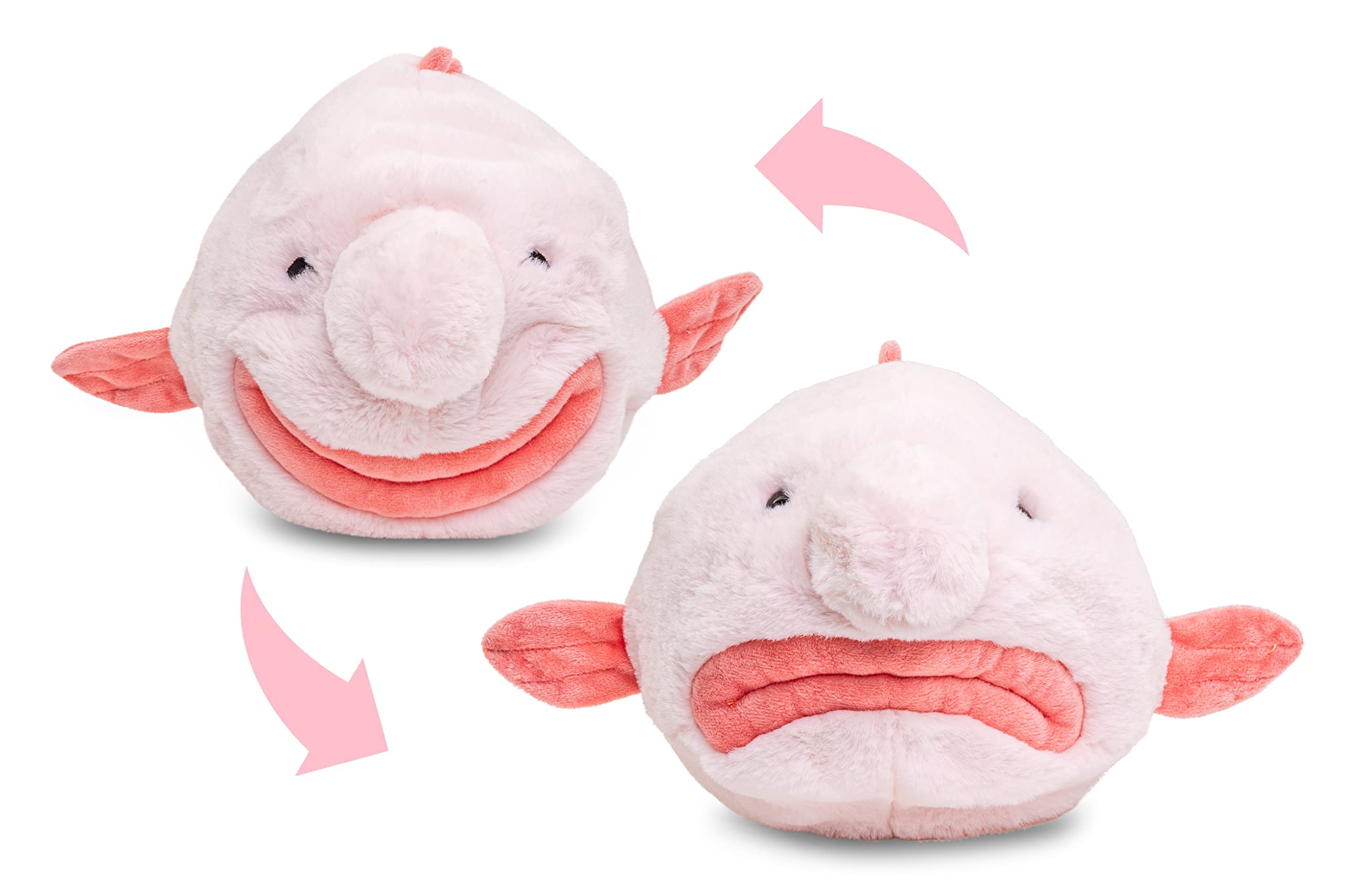 Uni-Toys Reversible Blobfish Plush Toy - 29 cm Stuffed Fish Flip Doll - Cute Pink, Light Pink & Black Soft Toy for Kids | Perfect Gift for Birthdays, Cuddling & Collectors