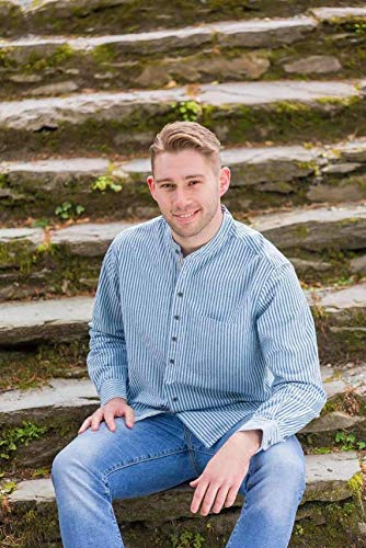 Vintage Style Grandfather Shirt for Men - 100% Cotton Casual Button Down Shirt - Perfect for Retro Outfits, Western Style, and Everyday Wear