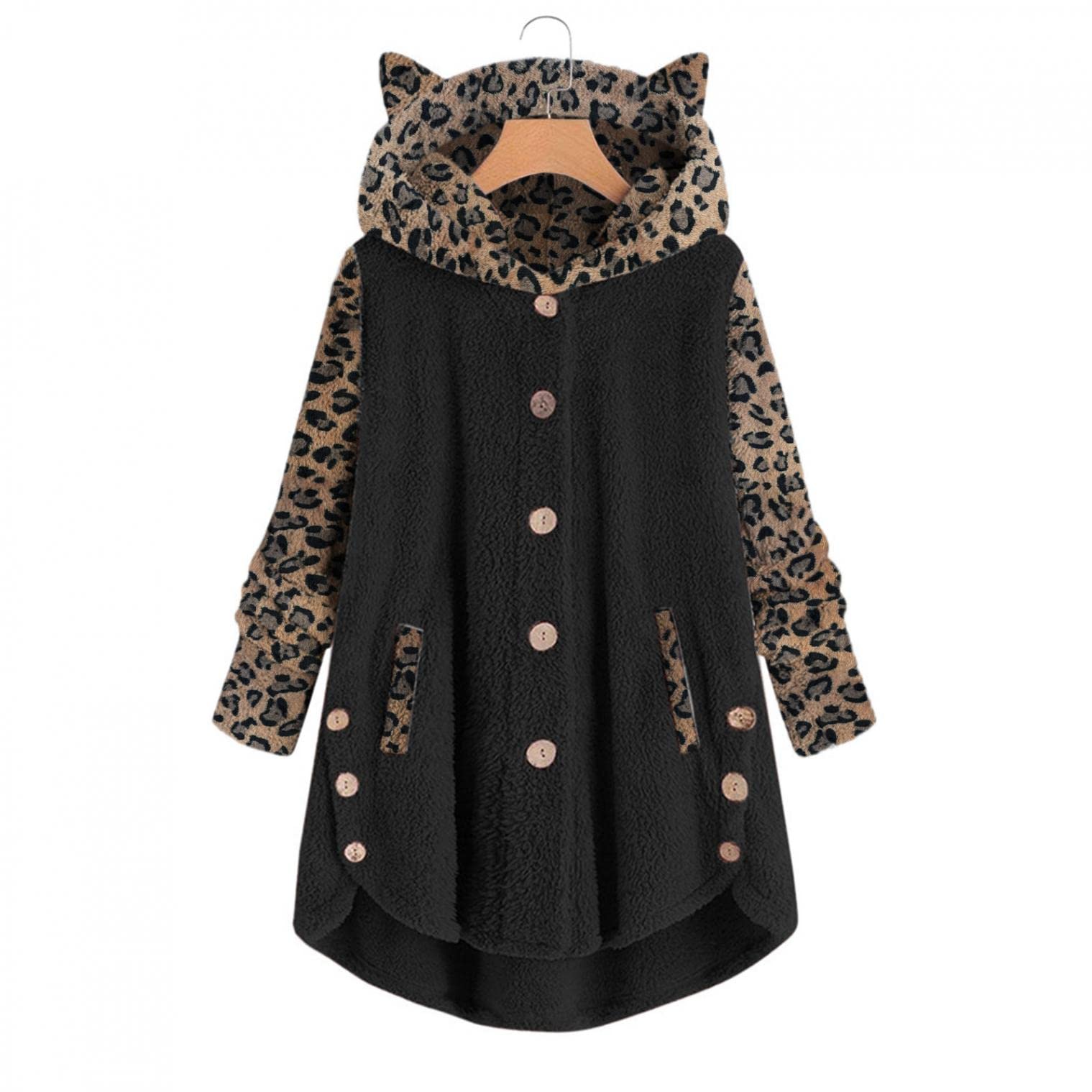 Women's Winter Coats & Plush Hooded Cardigan Sweaters - Long Sleeve Button Front Hoodies with Pockets | Cozy Fall Jackets for Outdoor Activities, Casual Wear & Cold Weather Fashion