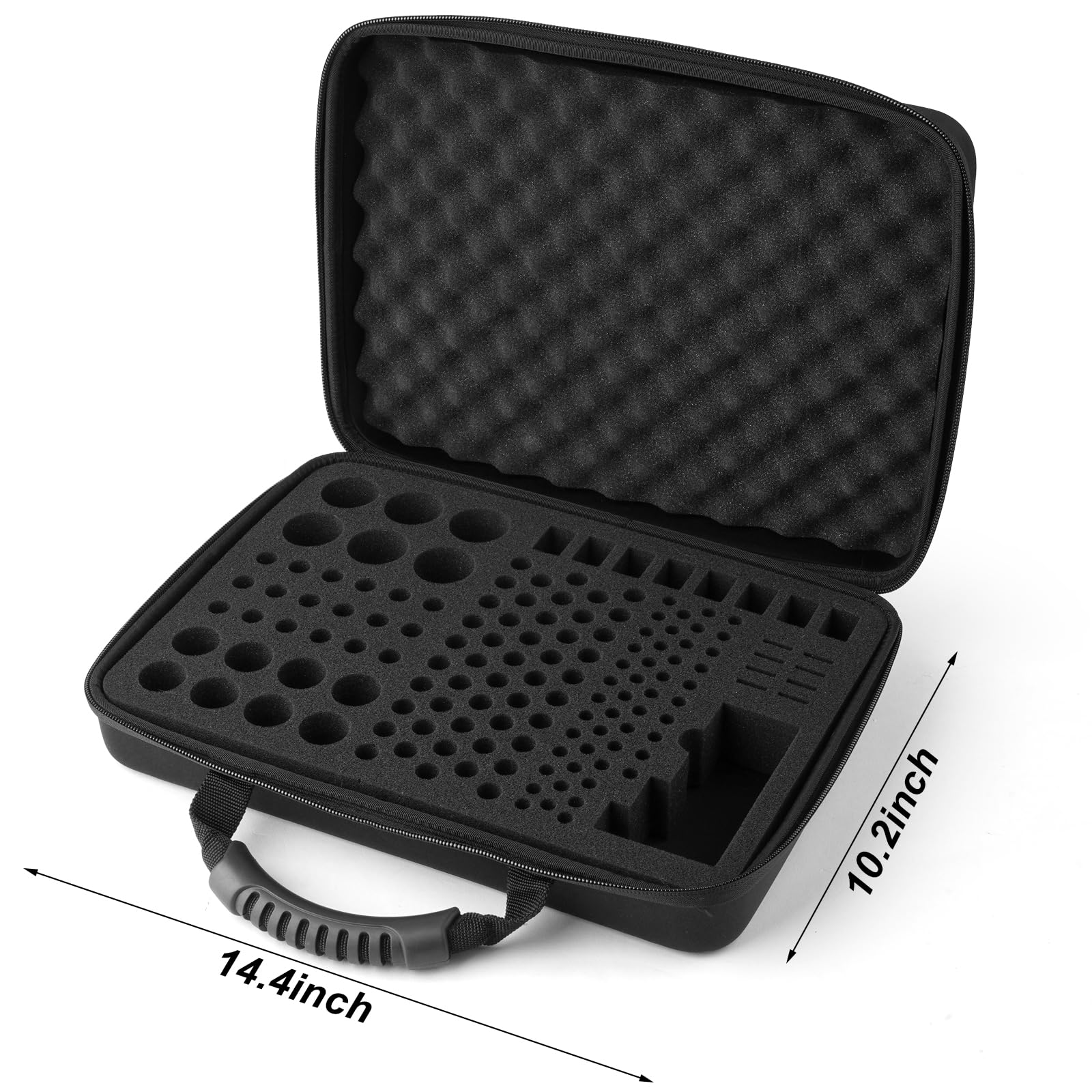 Arkeiliy Battery Organizer Storage Case with Tester BT-168 - Holds 145+ AA AAA C D 9V Batteries - Compact Black Battery Holder Box for Home, Office & Travel Organization