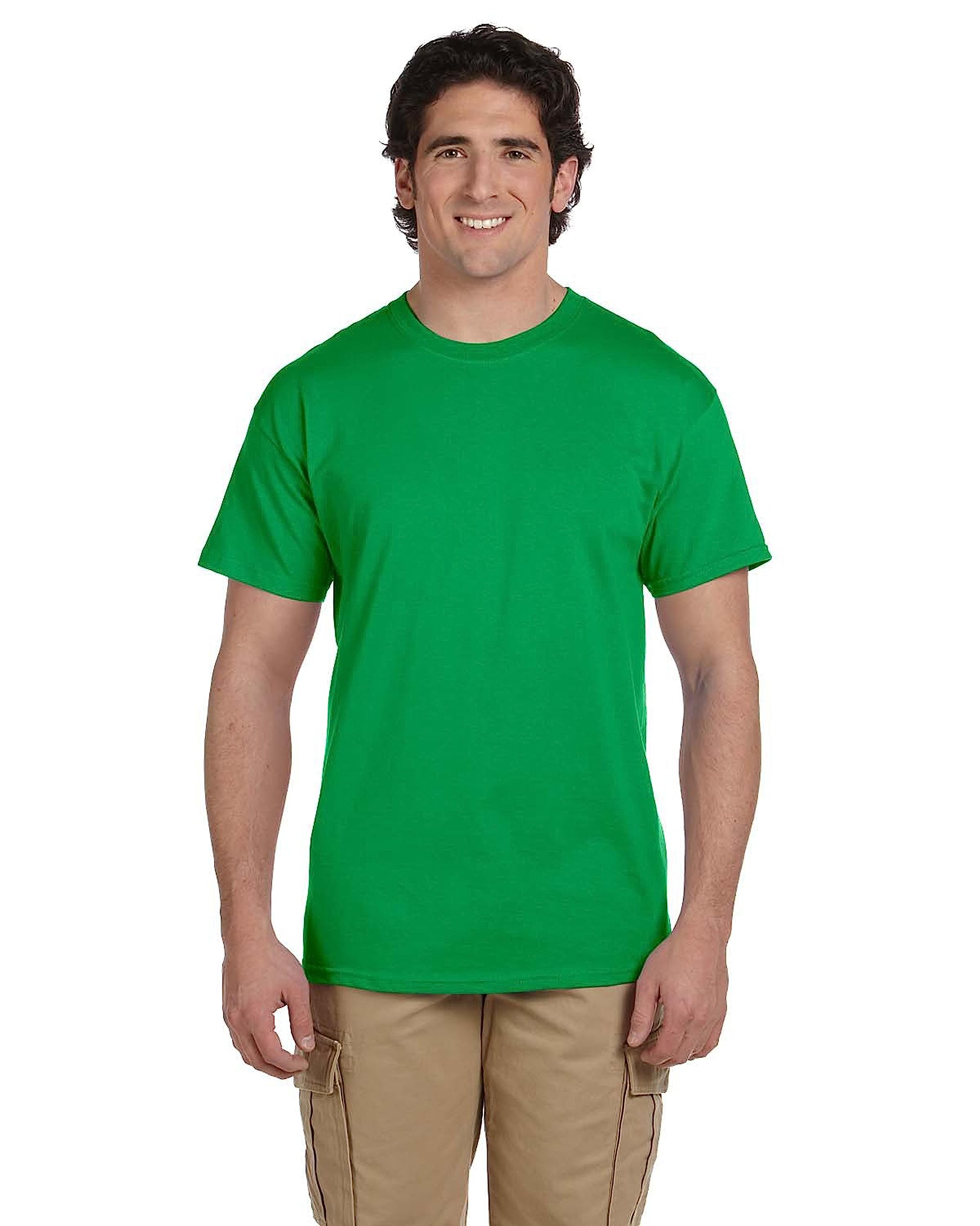 Fruit of the Loom Men's Crew Neck Cotton T-Shirts Multipack - 5 Pack Comfortable Basic Tees for Casual Wear & Layering