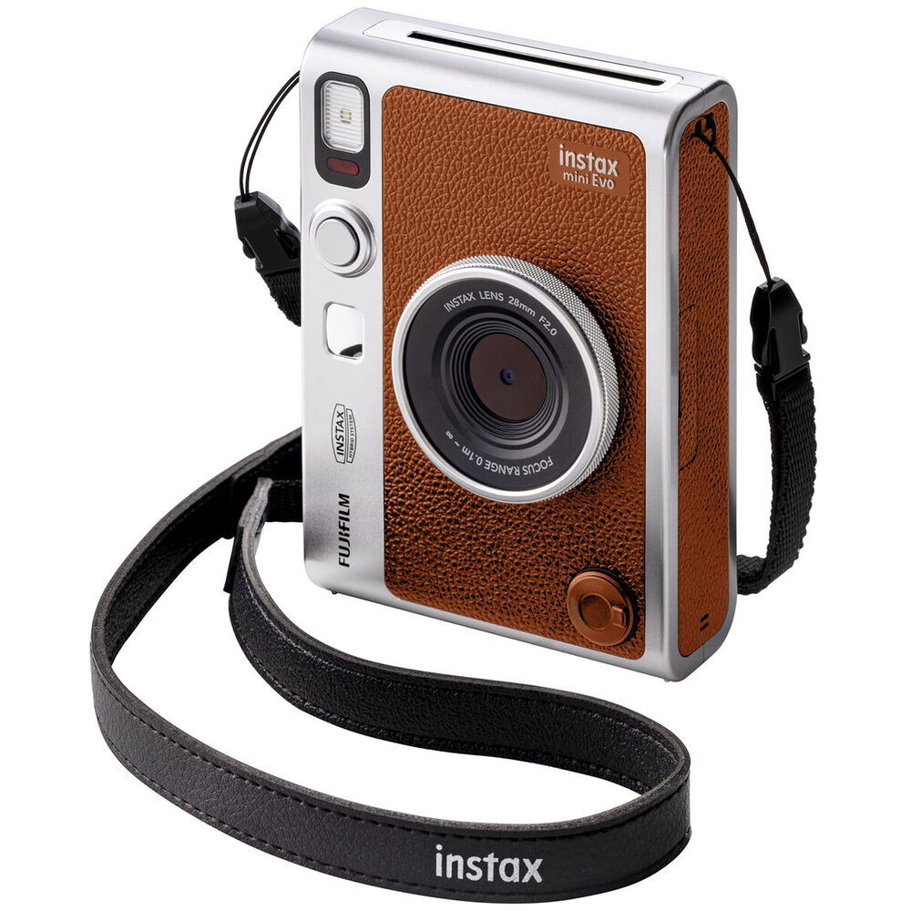 Fujifilm Instax Mini EVO Instant Hybrid Camera (Brown) - Perfect for Travel, Parties & Capturing Memories