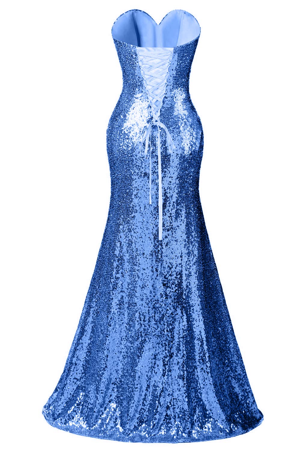 GATMSTZ Monalia Women's Sweetheart Neckline Sequin Bridesmaid Dress - Elegant Wedding Party Evening Gown in Blue, Size 16 - Perfect for Bridal Showers, Formal Events & Special Occasions