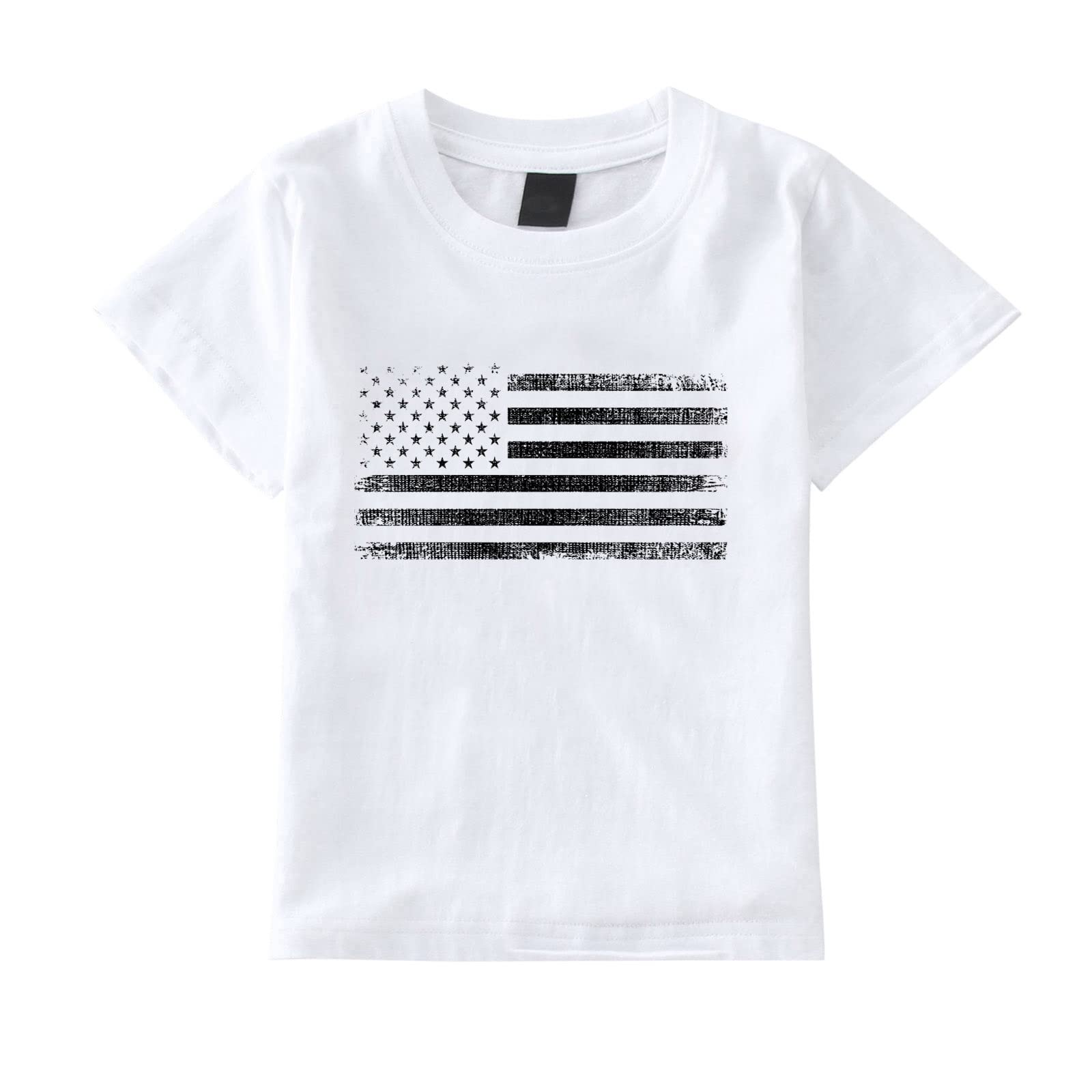 4th of July Patriotic Baby T-Shirt - Red White Blue Independence Day Short Sleeve Tee for Toddler Boys & Girls (2 Years, White) - Perfect for Summer Celebrations, Family BBQs & Firework Shows