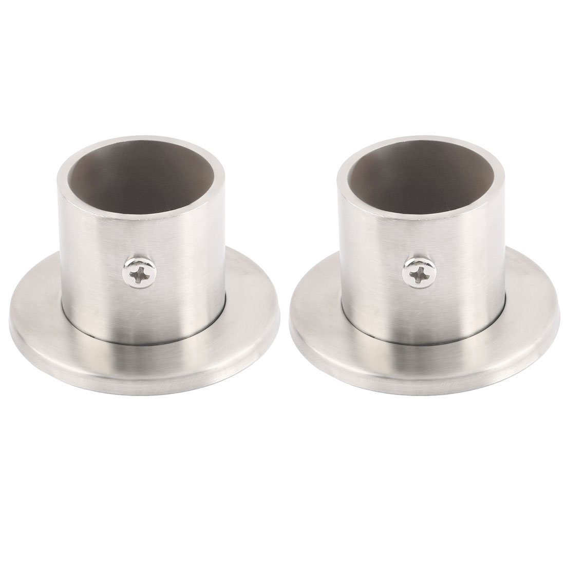 uxcell 304 Stainless Steel Closet Rod Bracket Flange Lever Supports Holder Hangers - 1.3 Inch Diameter (2 Pack) - Heavy Duty Closet Organization for Wardrobes, Garment Racks & Storage Systems