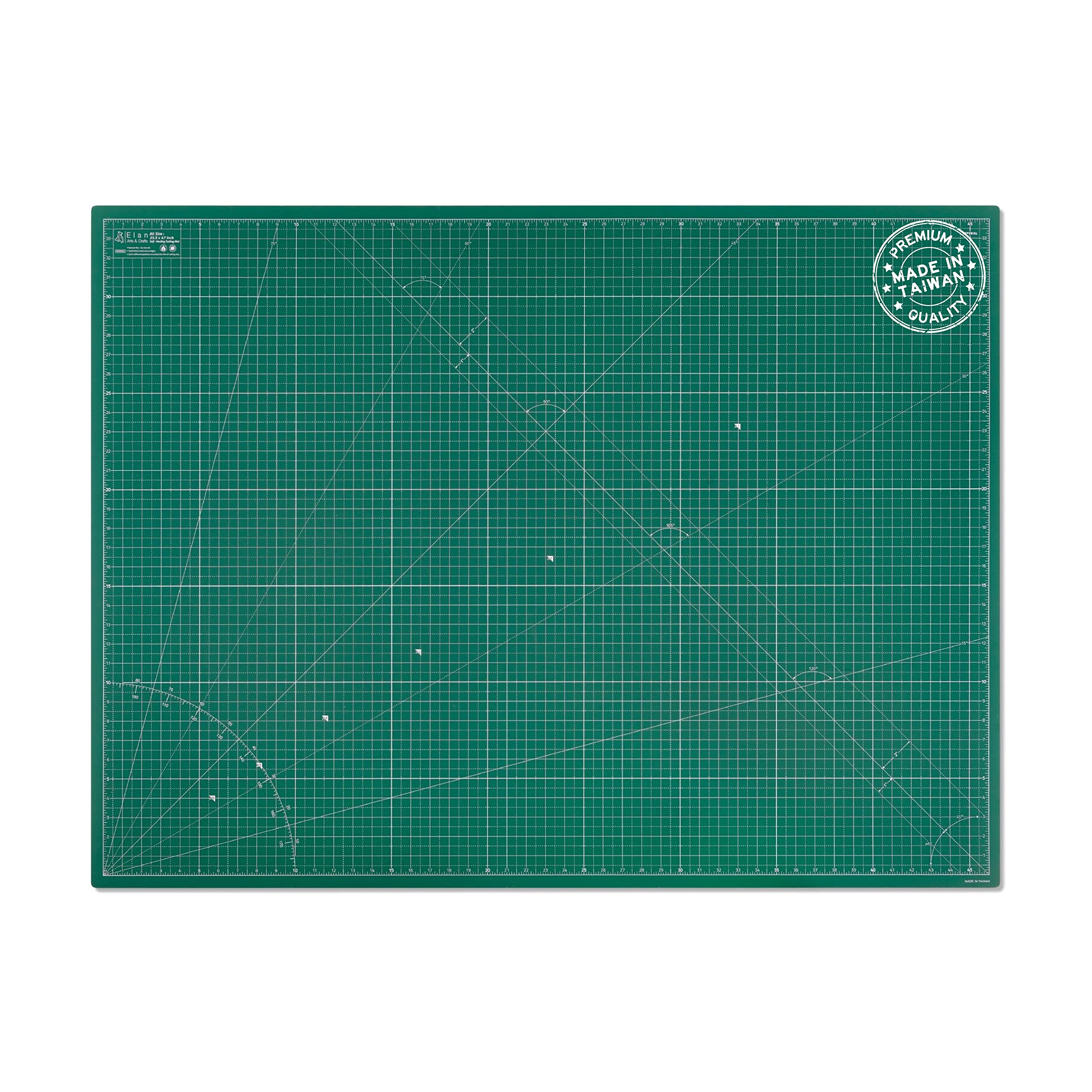 Elan A0 Self-Healing Cutting Mat 47x36 Inch - 5-Ply Green Craft Mat for Sewing, Quilting & DIY Projects | Extra Large Hobby Cutting Board for Fabric, Paper & Vinyl | Durable Work Surface for Crafters & Tailors