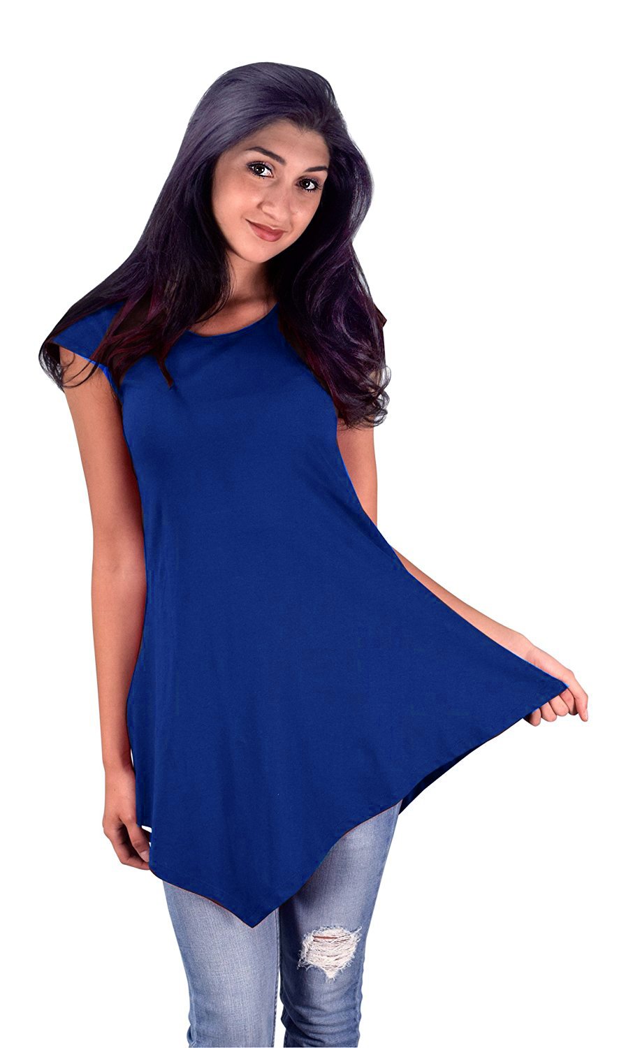 Women's Pure Cotton Summer Tank Top Tunic - Soft Breathable Handkerchief Hem Shirt for Casual Wear, Beach Outfits & Summer Vacation