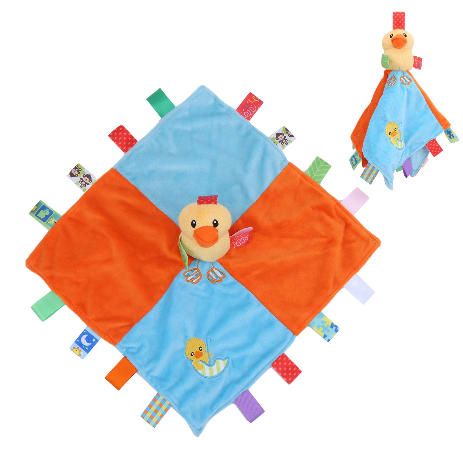 Soft Baby Security Blanket with Rattle - Cotton Comforter Toy for Boys & Girls - Perfect for Nursery & Travel