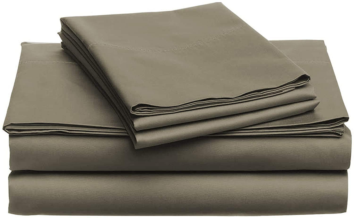 Best 100% Pure Organic Cotton 600 Thread Count Deep Pocket 4-Piece Queen Bed Sheet Set - Hypoallergenic, Dusty Grey - Perfect for Allergy Sufferers & Luxurious Sleep Comfort