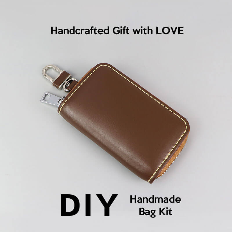 Babylon Leather Zipper Pouch Card Holder DIY Kit - Premium Leather Wallet Making Supplies for Credit Cards & Cash - Perfect for Crafting, Gifts, and Travel Accessories