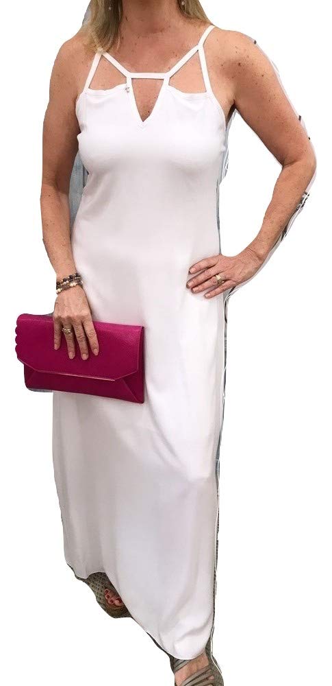 Pineapple Print White Cut Out Maxi Dress - Flowy Summer Beach Dress for Women, Perfect for Vacations, Parties & Boho Outfits