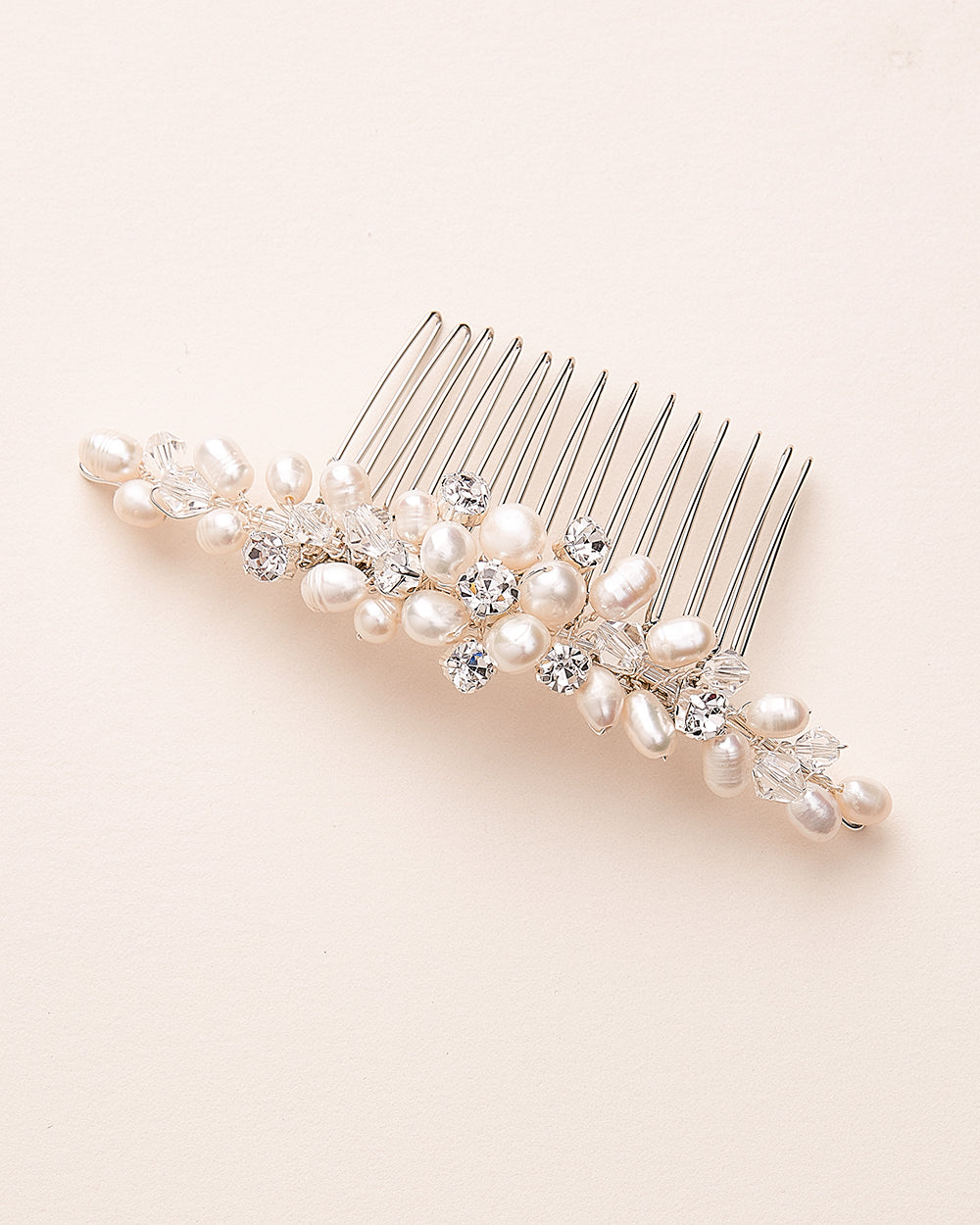 Abbey Freshwater Pearl Hair Comb - Elegant Bridal Wedding Accessory for Women, Perfect for Updos & Special Occasions
