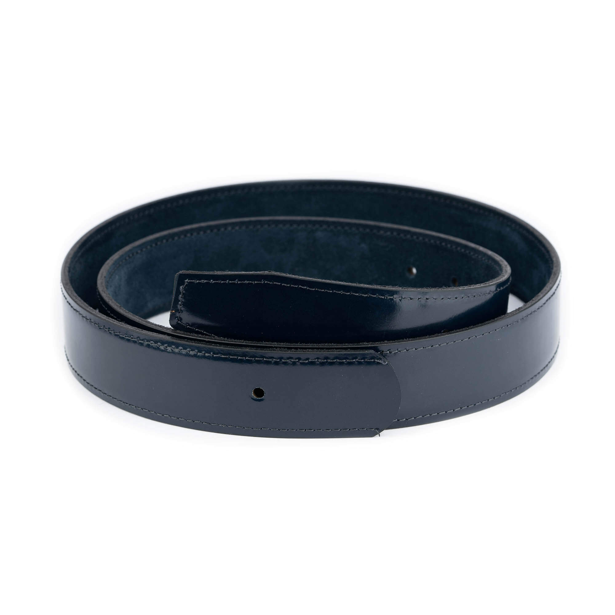 Dark Blue Suede Belt Strap for Hermes Buckle Replacement - Adjustable Reversible Leather Belt with Multiple Holes | Perfect for Casual Wear, Office & Formal Occasions