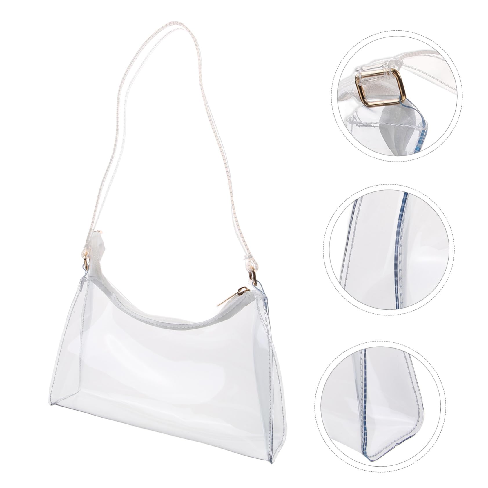 BESPORTBLE Clear Transparent Shoulder Bag for Women - PVC Stadium Approved Concert Purse & Wallet - Perfect for Concerts, Festivals, Travel and Security Checkpoints