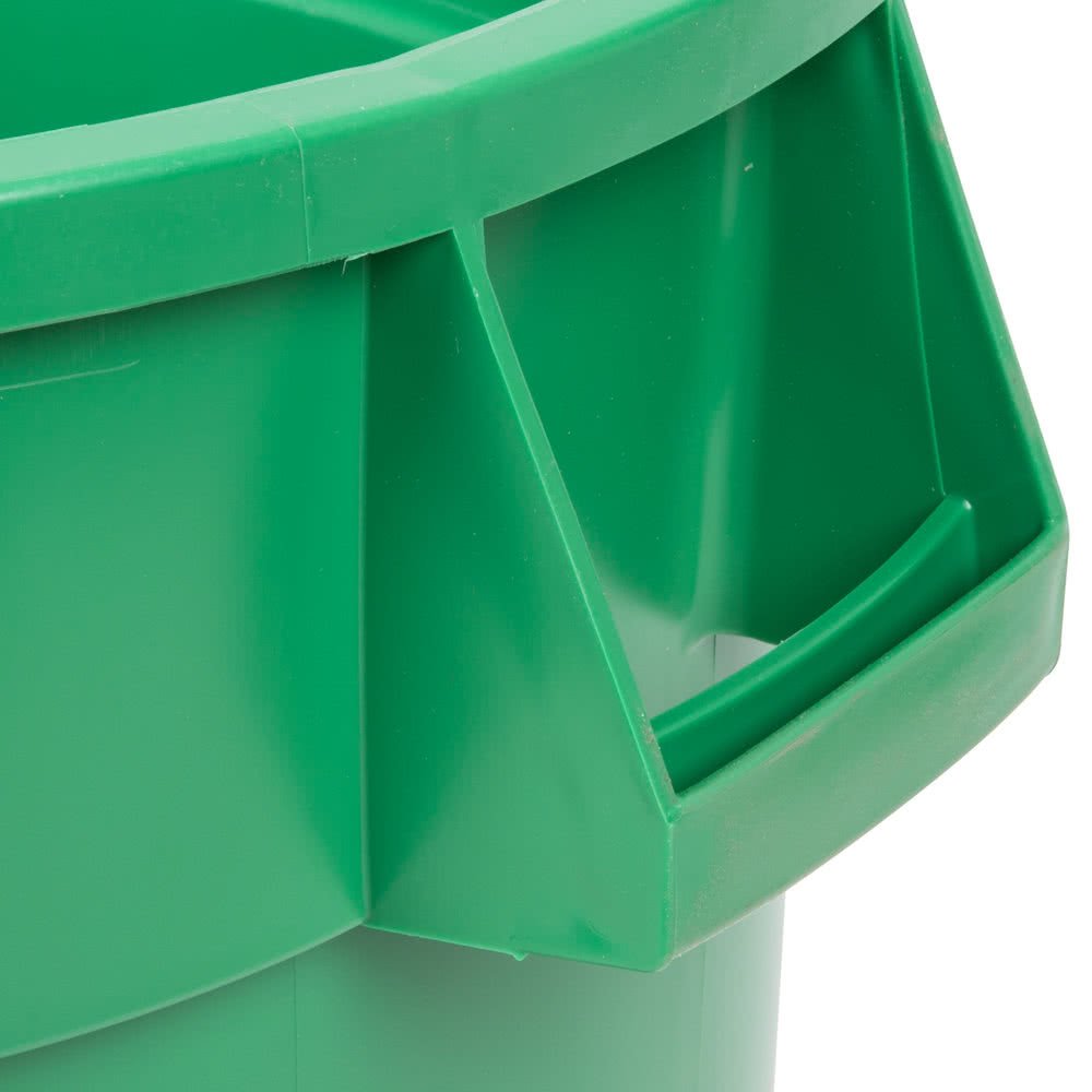 Huskee 32 Gallon Green Trash Can with Lid - Heavy Duty Outdoor Garbage Bin for Kitchen, Yard, Garage, and Commercial Use - Durable Waste Container for Home and Office