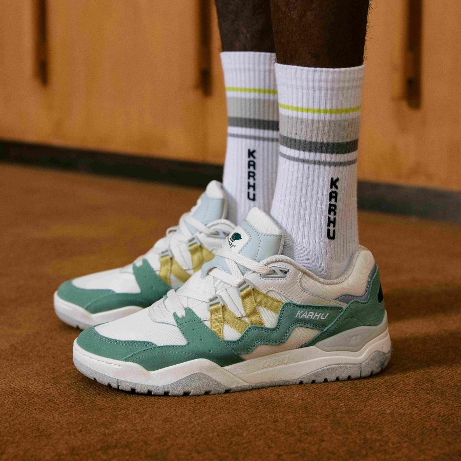 FUSION XT Sneakers - Iceberg Green & Dusty Yellow | Lightweight Comfortable Running Shoes for Men & Women | Perfect for Jogging, Gym Workouts & Casual Wear