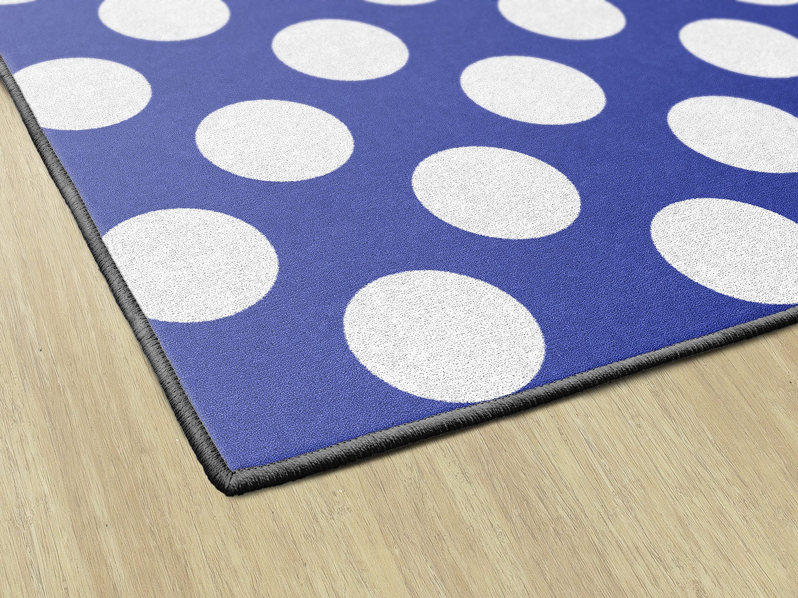Flagship Carpets Schoolgirl Style Blueberry Pie Polka Dot Classroom Rug - 7'6