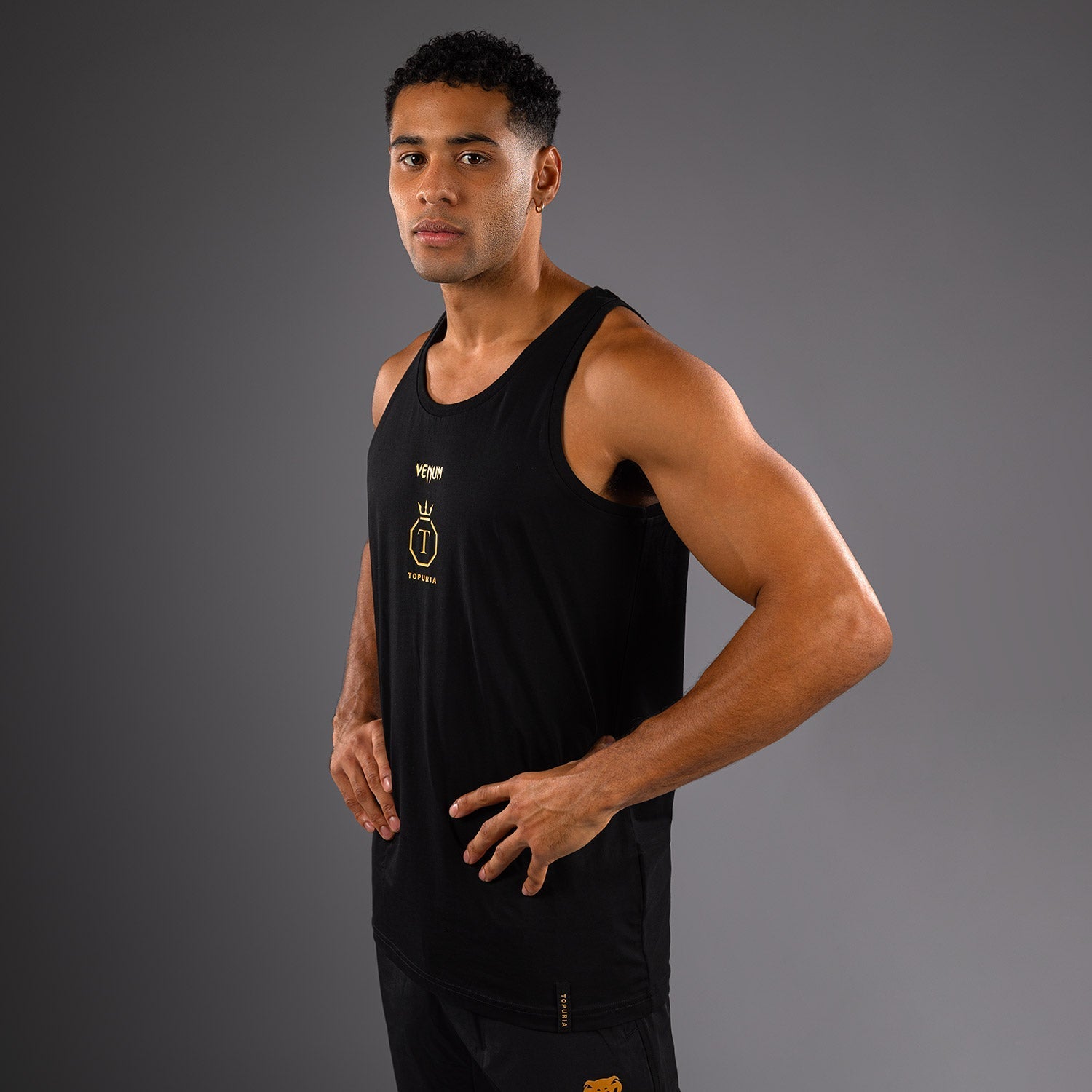 Venum x Topuria Unmatched Edition MMA Tank Top - Black & Gold - Premium Fightwear for Training & Competition