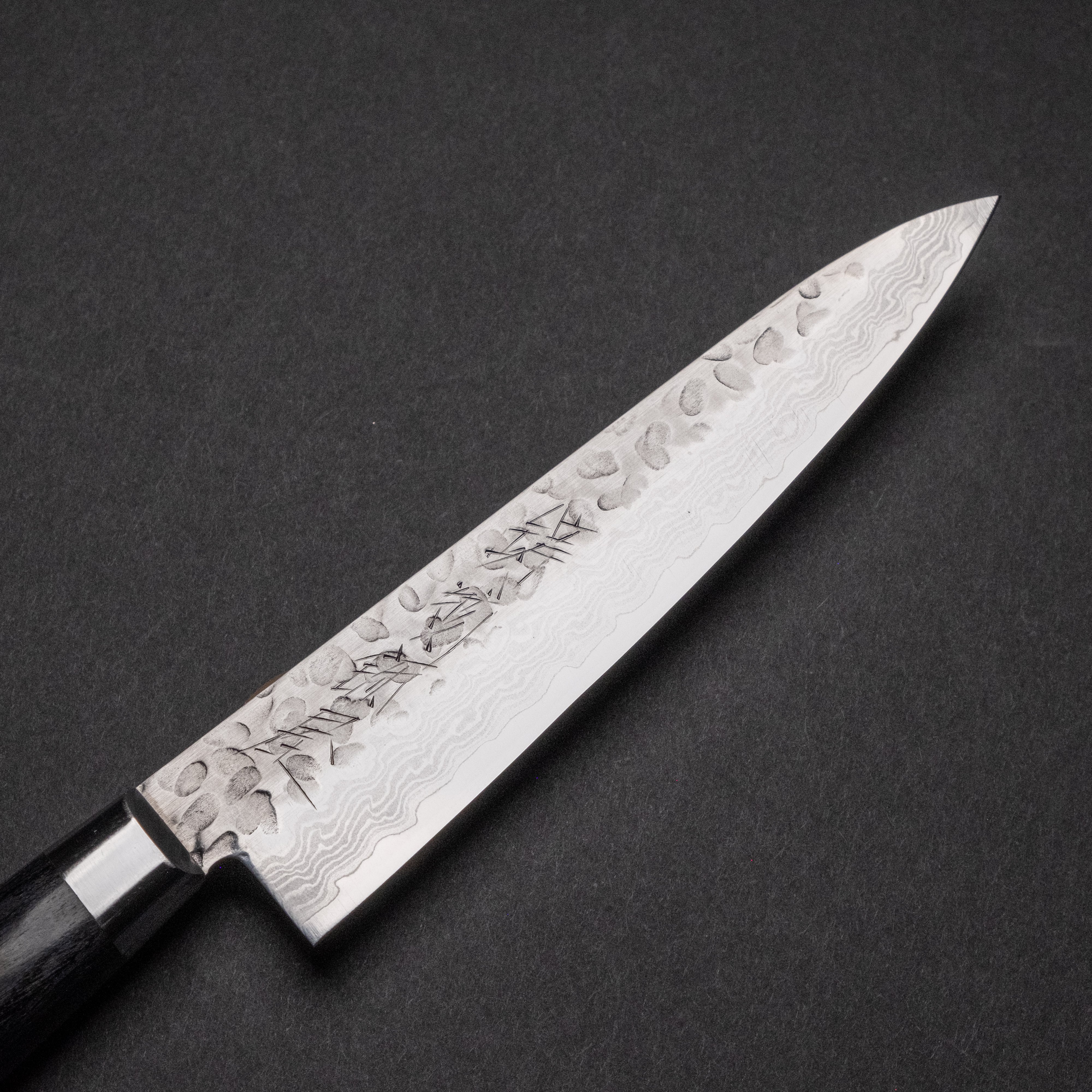 Hitohira Imojiya ST Tsuchime Damascus Petty Knife 135mm - Pakka Wood Handle (Yo Handle) - Japanese Chef Knife for Precision Slicing, Peeling & Garnishing
