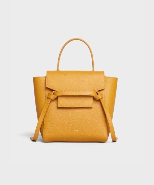 Celine Nano Belt Bag in Grained Calfskin - Ocre Crossbody Bag for Women | Perfect for Work, Travel & Everyday Use