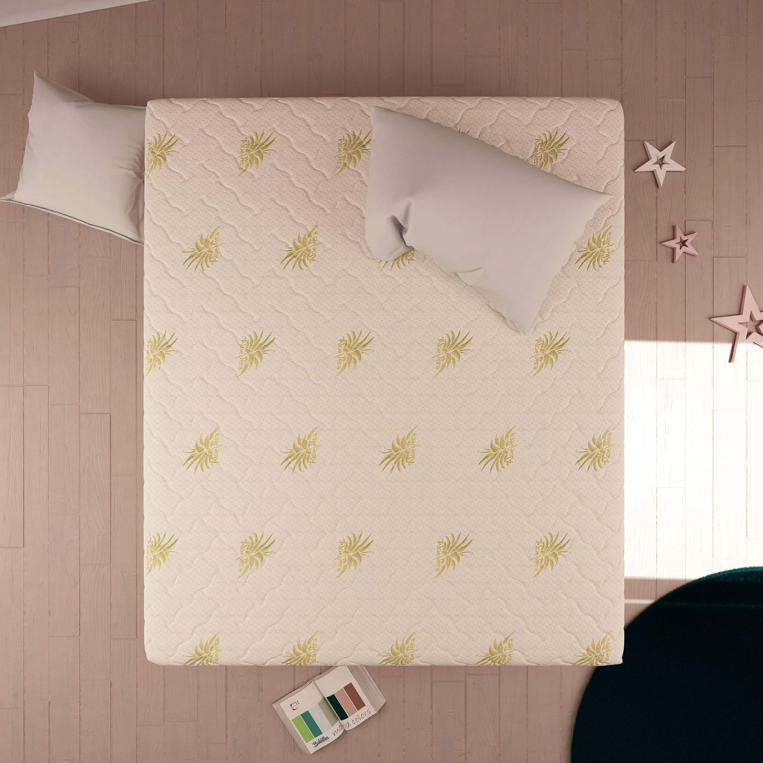 Baldiflex Emporio - 7cm Memory Foam Mattress, Single Bed Mattress with Dream Soft Comfort, 25cm Height, Removable Aloe 3D Cover, 100 x 200 x 25 cm - Perfect for Guest Rooms, Dorms, and Small Spaces
