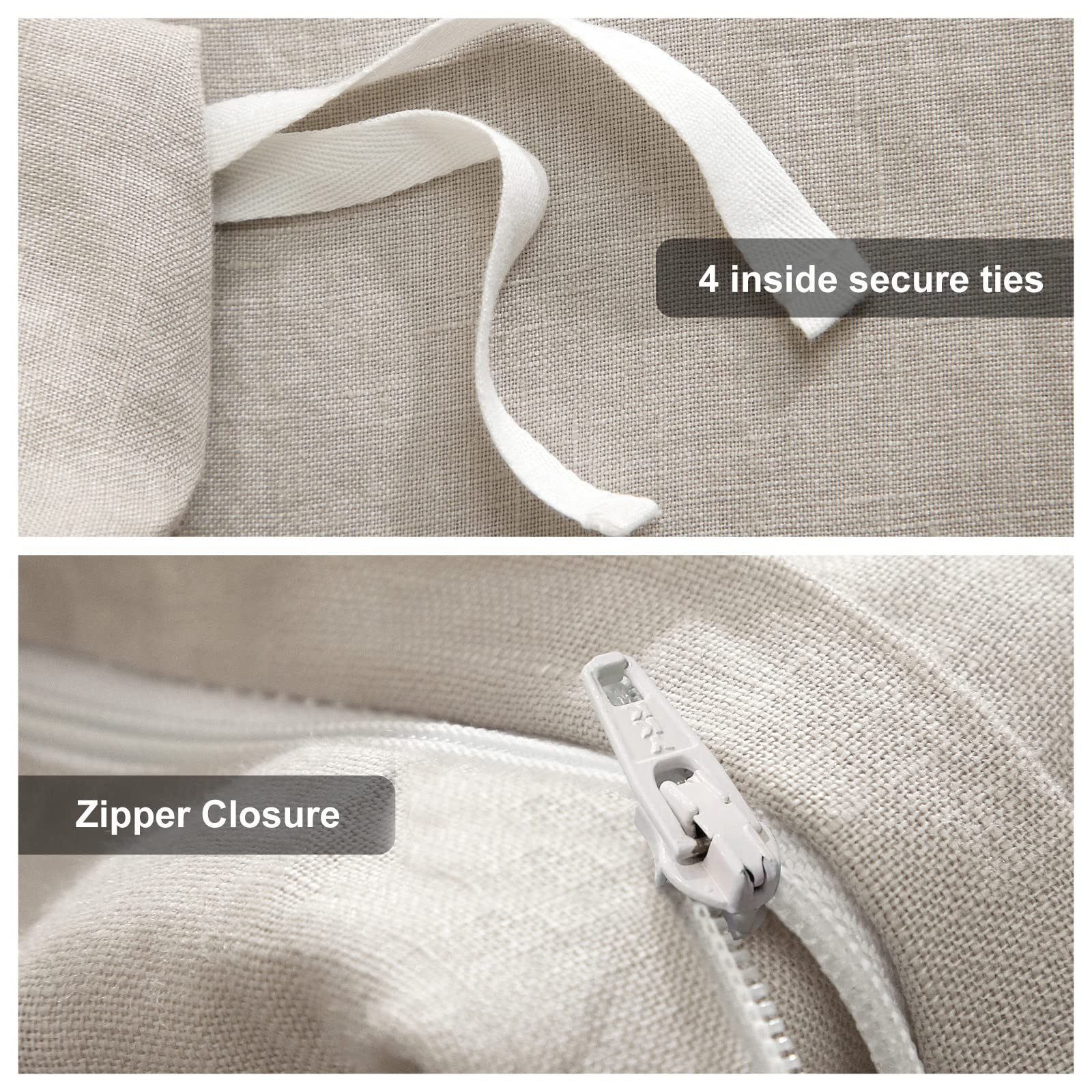 HYPREST 100% French Flax Linen Duvet Cover King Size - Soft, Breathable & Cooling Farmhouse Style Bedding with Zipper Closure | Moisture-Wicking & Durable | Perfect for Hot Sleepers & Eco-Friendly Home Decor