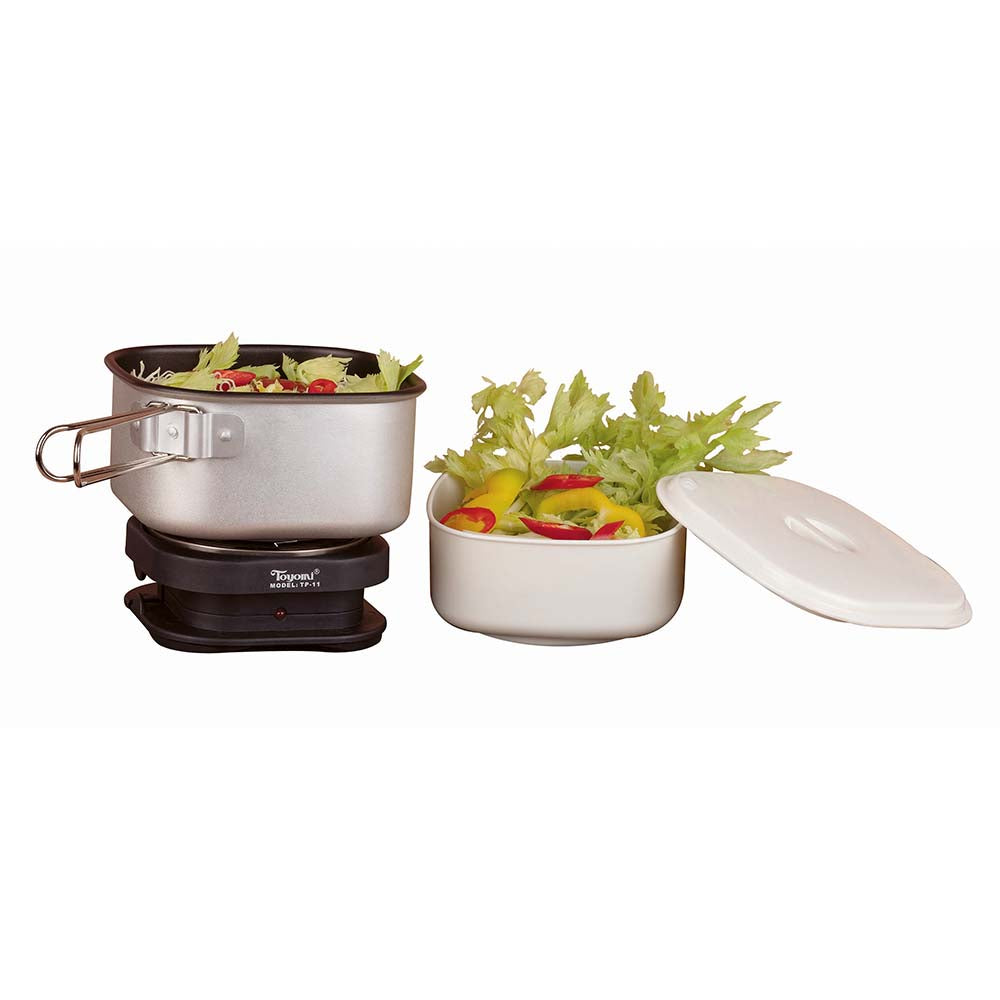 TOYOMI Mini Travel Pot TP11 - Compact Electric Rice Cooker for Travel, Office & Dorm | Portable 1-Cup Cooking Pot with Steamer Basket | Perfect for Solo Meals, Camping & Small Spaces