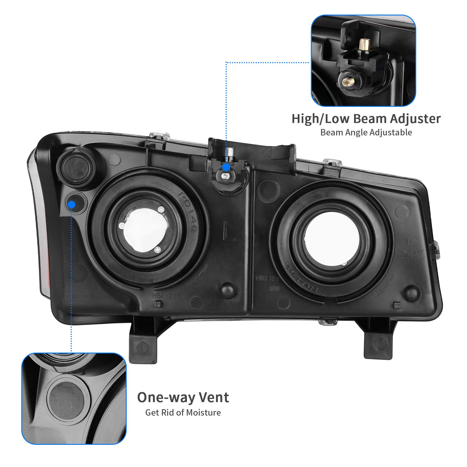 DWVO Headlights & Taillights Combo for 03-07 Chevy Silverado - Perfect for Night Driving