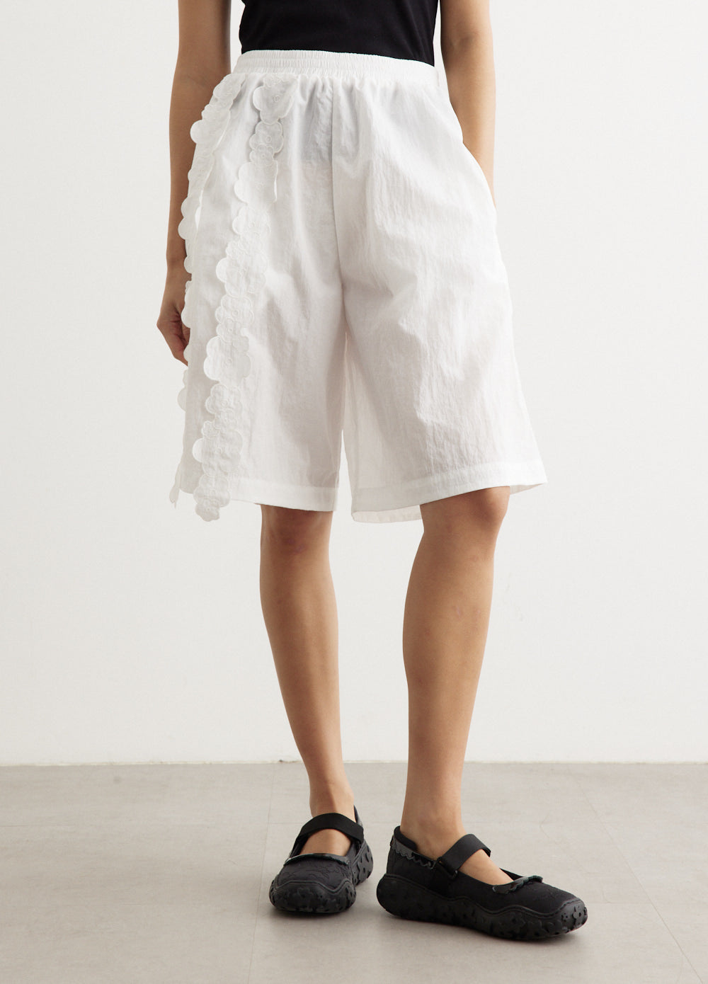 Angel Shorts - Eco-Friendly Recycled Taffeta Black Size 4 (24Rtw19005) | Women's Fashion Shorts for Casual Wear, Summer Outfits & Beach Vacations