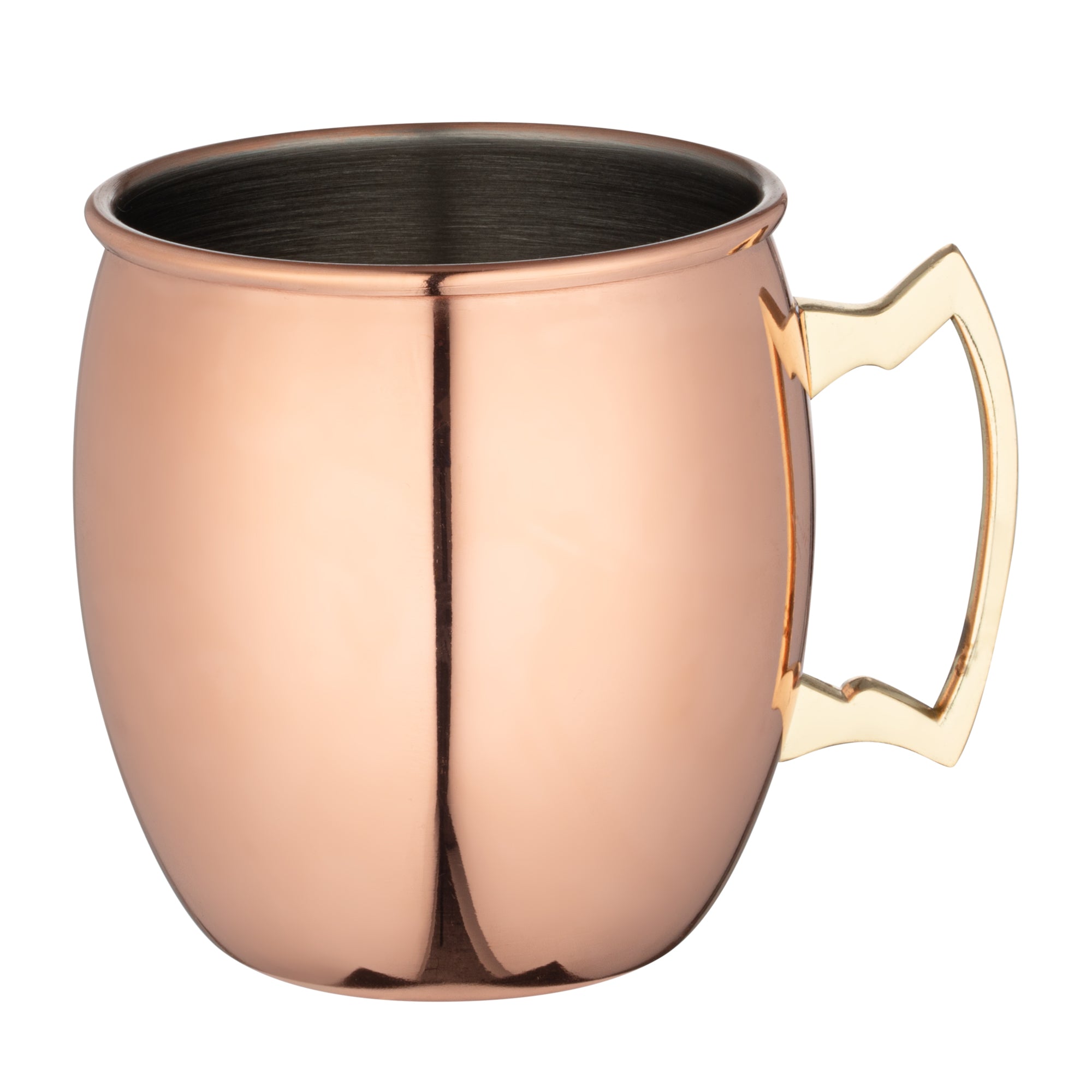 16 oz Copper Plated Stainless Steel Moscow Mule Mug - Bar Lux Classic Cocktail Cup for Gin, Vodka & Whiskey Drinks - Perfect for Parties, Gifts & Home Bar Decor (3.5