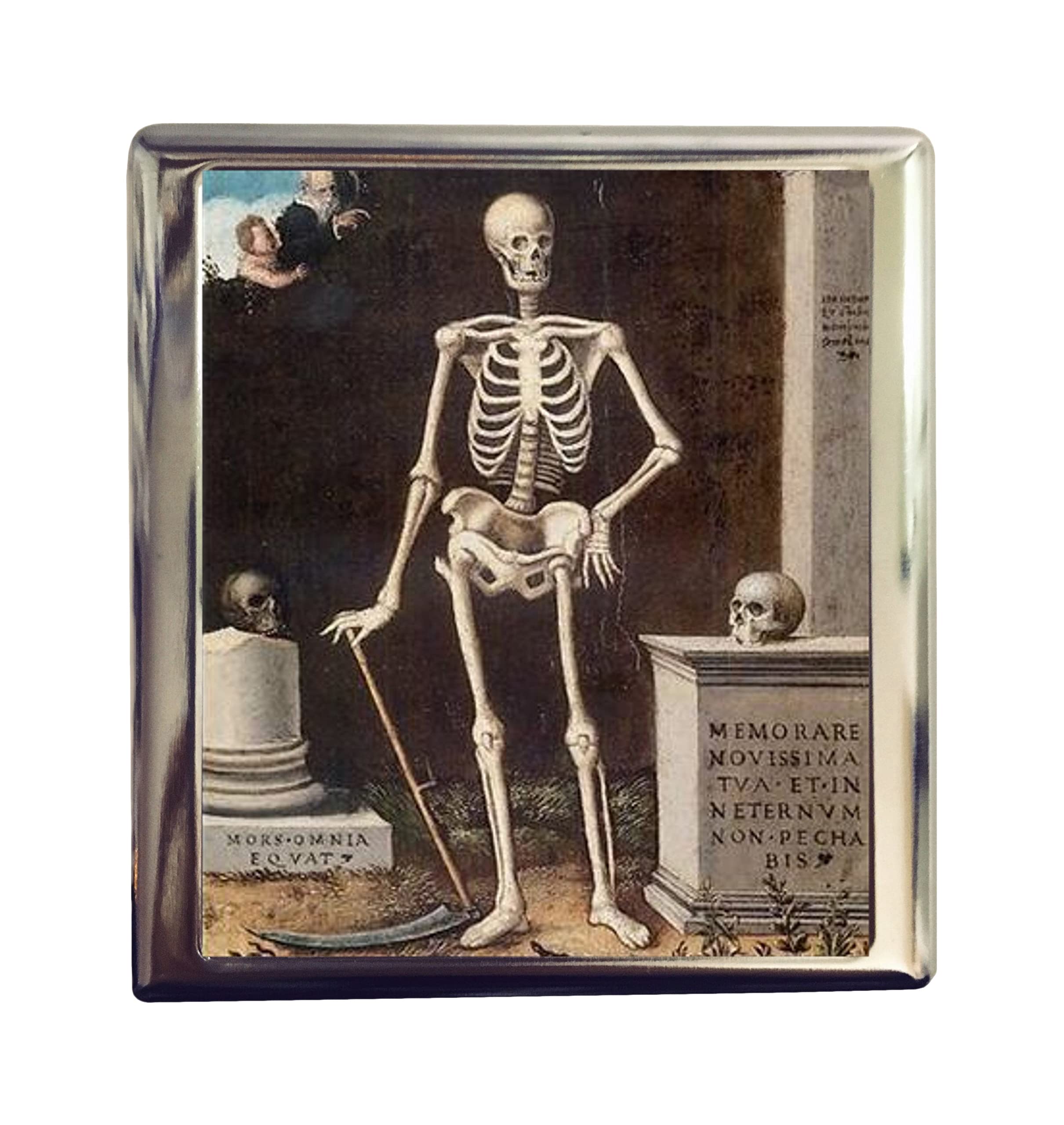 Gothic Skull Cigarette Case & Business Card Holder - Dark Art Wallet for ID, Credit Cards - Perfect for Goth Fashion, Nightclubs, and Halloween Accessories