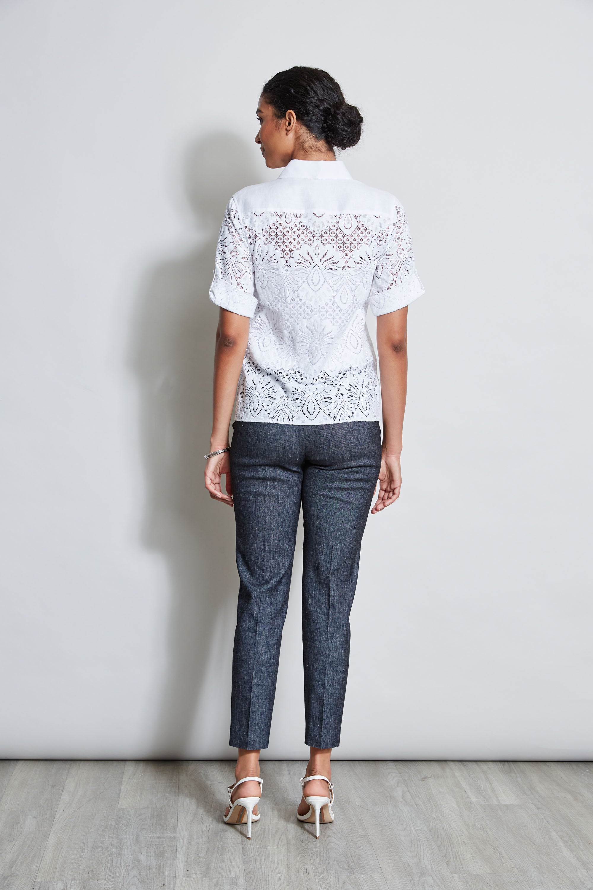 Stylish Short Sleeve Lace Utility Shirt for Women - Casual Summer Top for Outdoors, Work & Everyday Wear