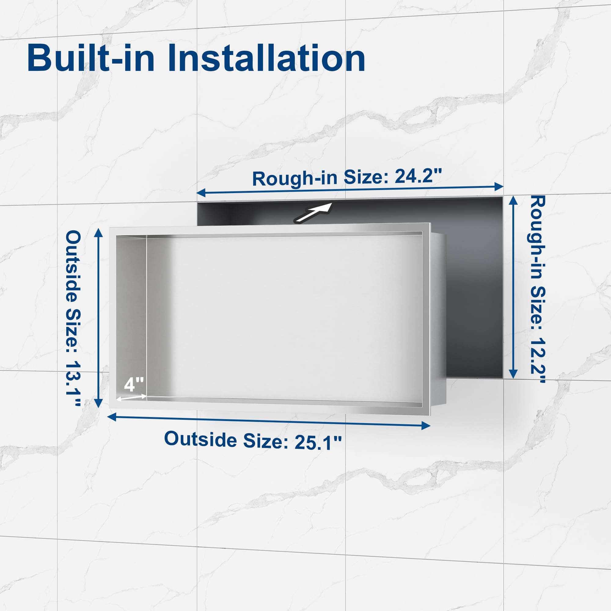 Neodrain No Tile Shower Niche - 24